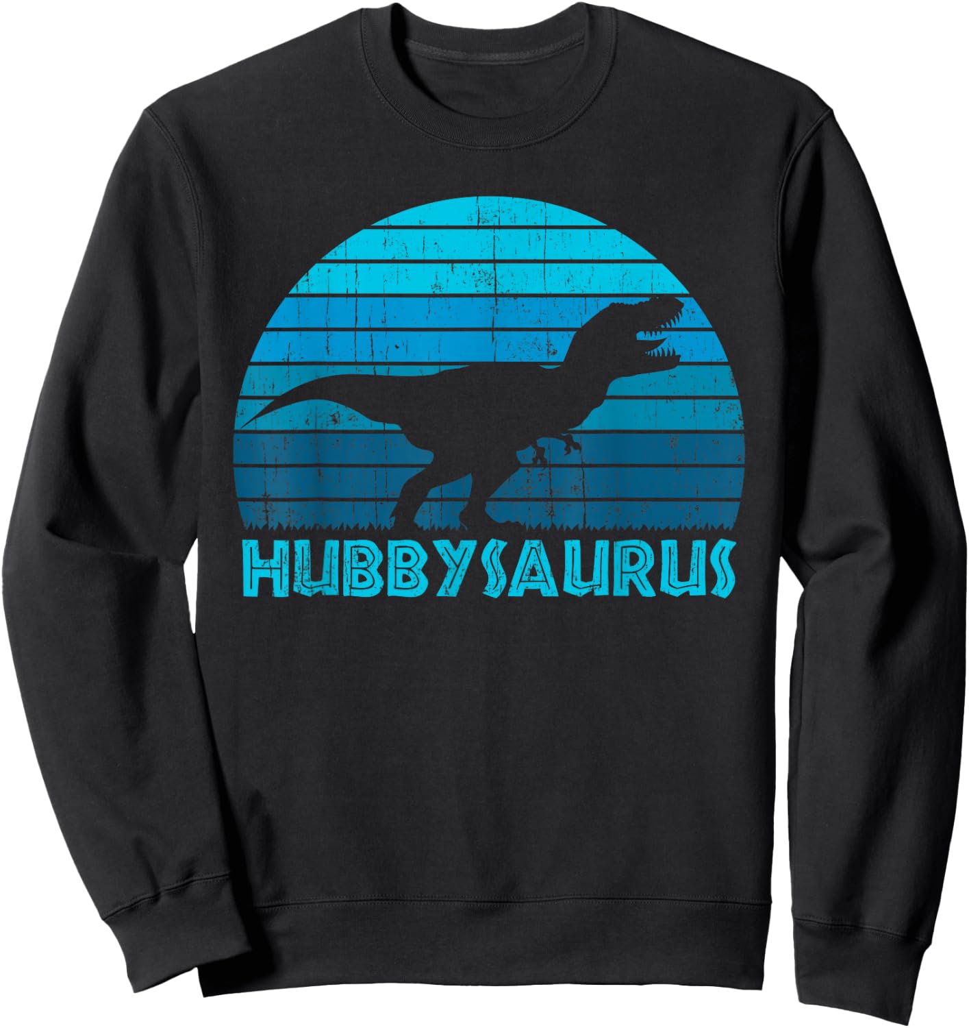 Hubbysaurus - Funny Dinosaur Lover Husband Matching Couple Sweatshirt - Sweatshirt | Black