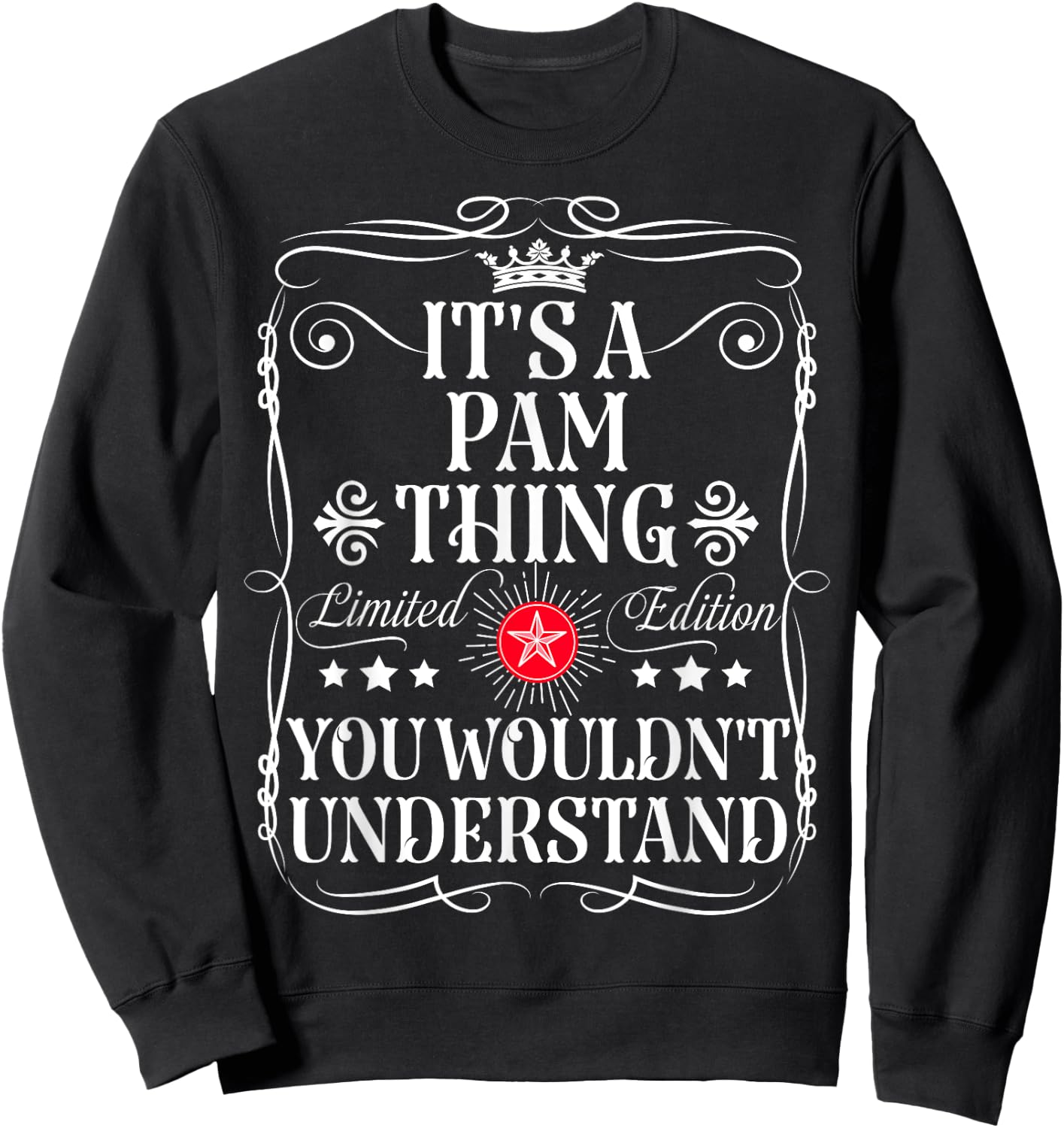 Funny Vintage Pam Name And Gifts -Adult Pam Name Black Small Short Sleeve Sweatshirt - Sweatshirt | Black