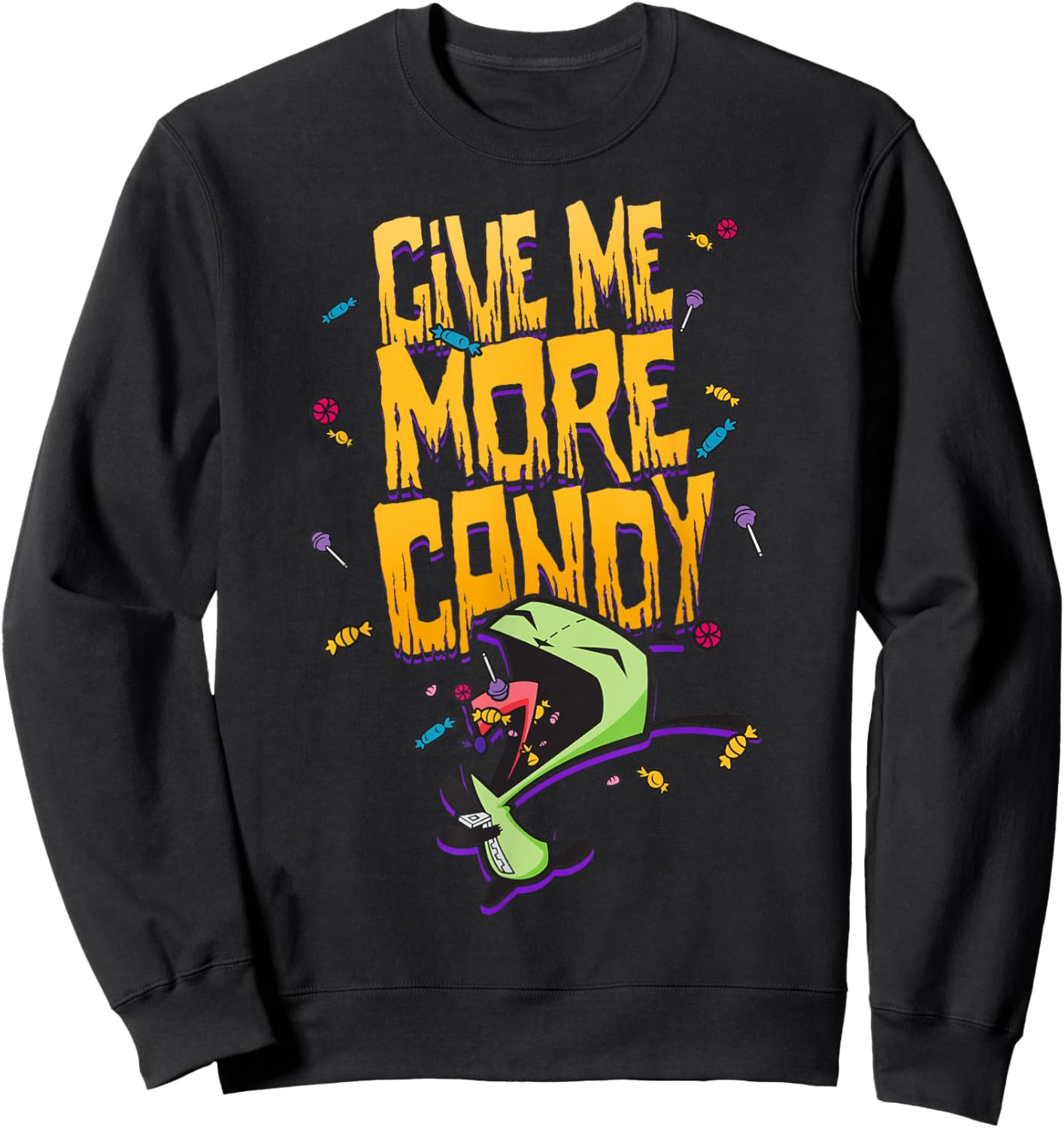 Invader Zim Halloween Gir Give Me More Candy Poster Sweatshirt - Sweatshirt | Black