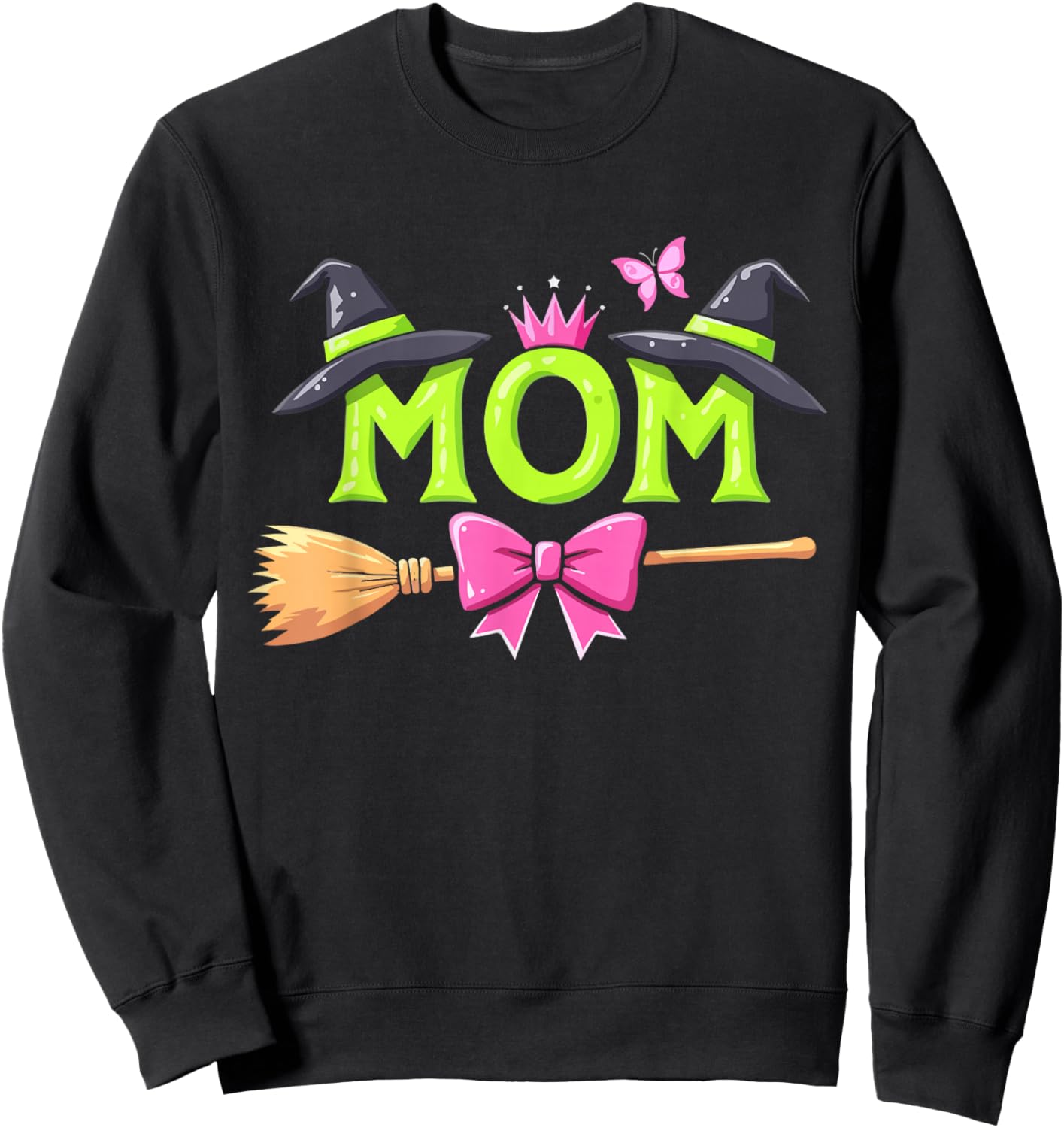 Mom Of The Birthday Girl Witch Family Party Decorations Sweatshirt - Sweatshirt | Black