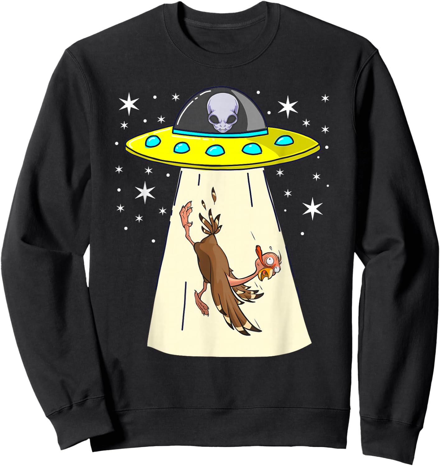 Alien Costume Ufo Thanksgiving Save a Turkey Family Funny Sweatshirt - Sweatshirt | Black