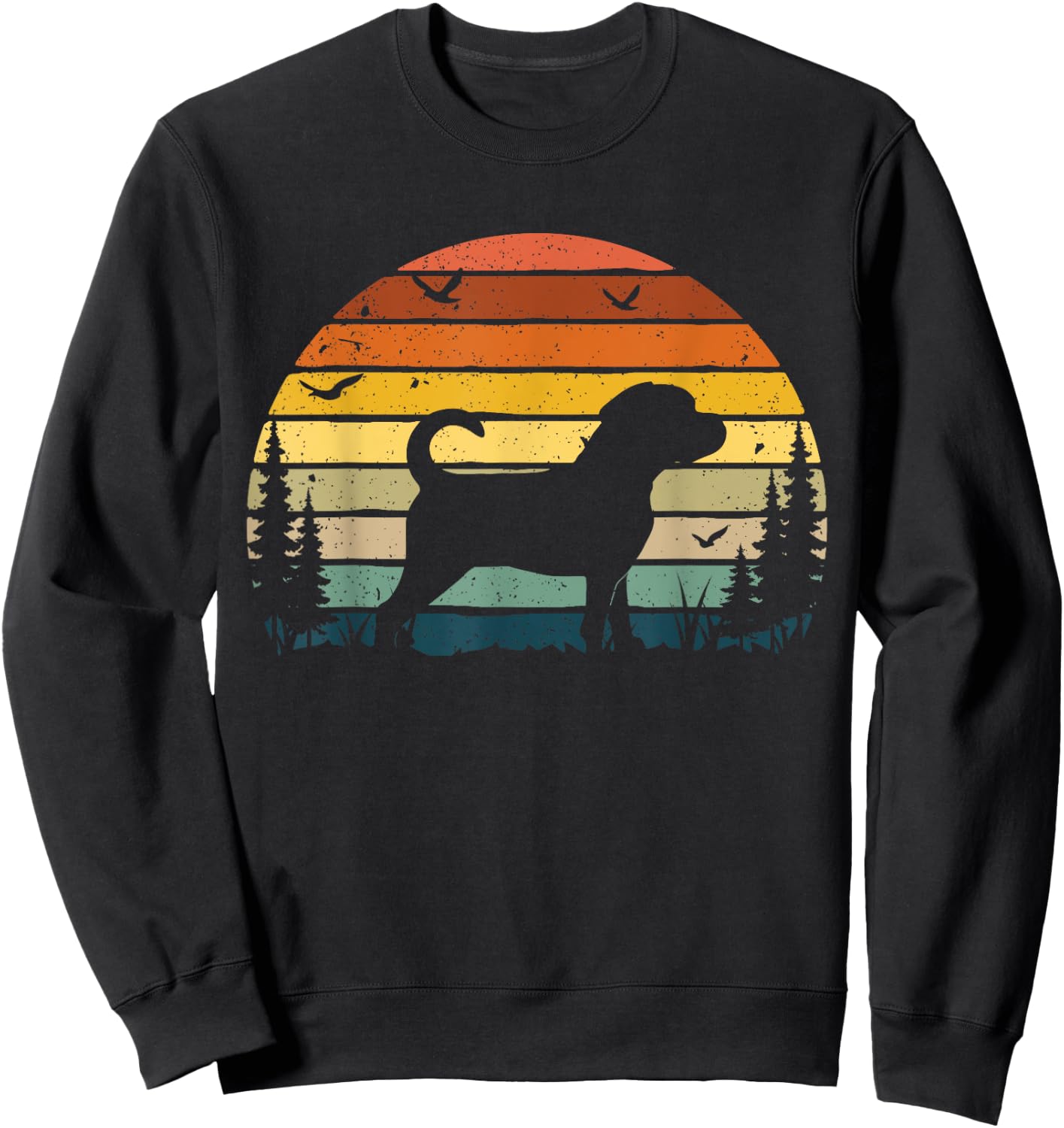 Puggle Vintage Retro Dog Pet Lover Gift Men Women Girls Kids Sweatshirt - Sweatshirt | Black