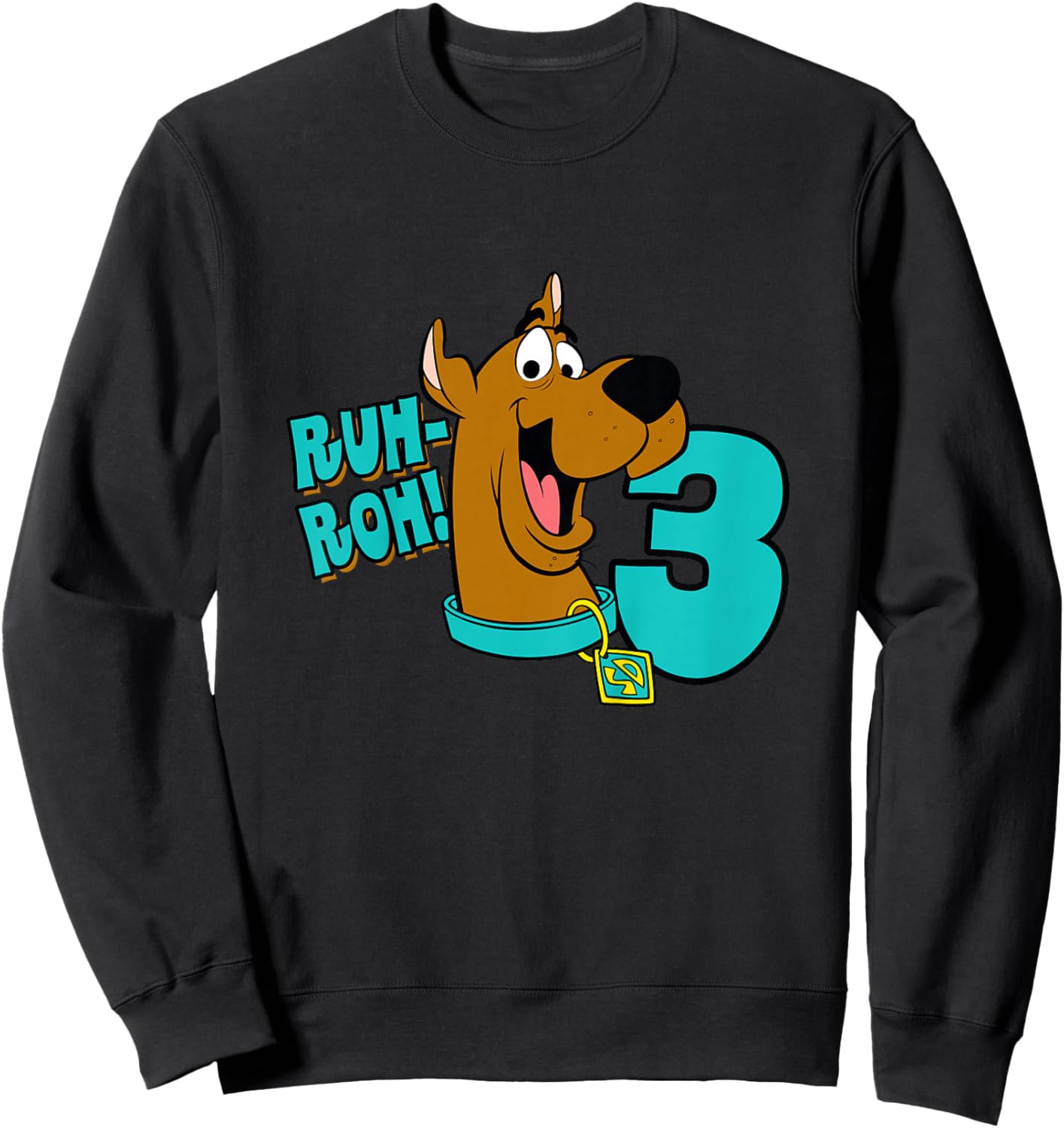 Kids Scooby-Doo 3rd Birthday Ruh-Roh! I'm 3! Sweatshirt - Sweatshirt | Black