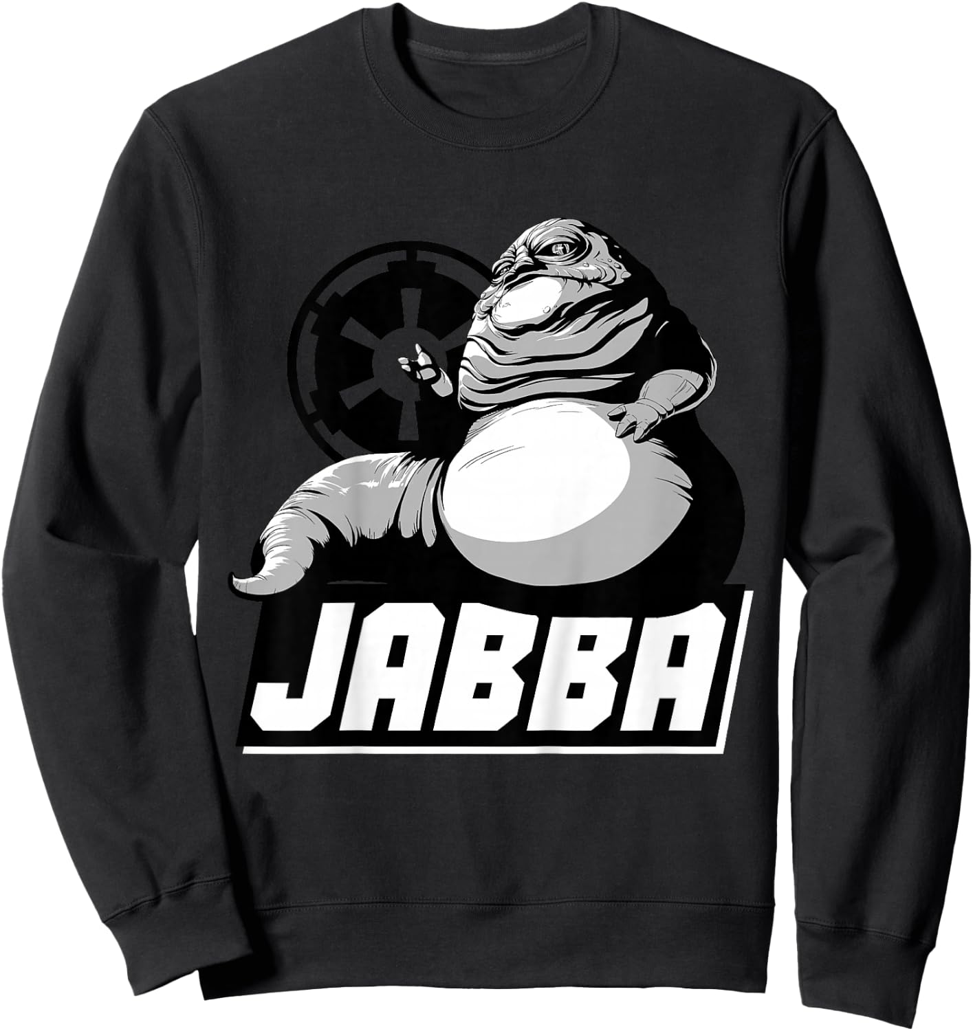 Kids Star Wars Jabba The Hutt Black And White Graphic Sweatshirt - Sweatshirt | Black