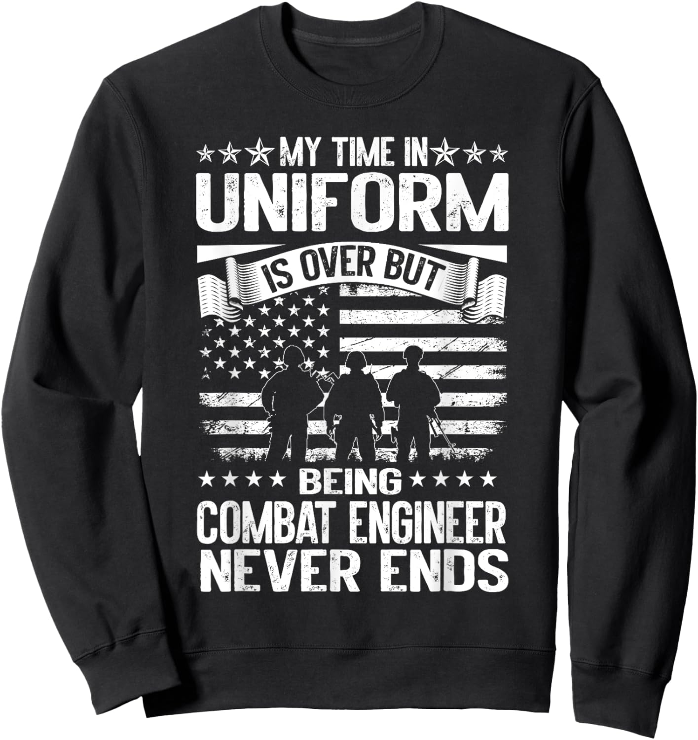Combat Engineer Veteran Engineering Veteran's Day Sweatshirt - Sweatshirt | Black