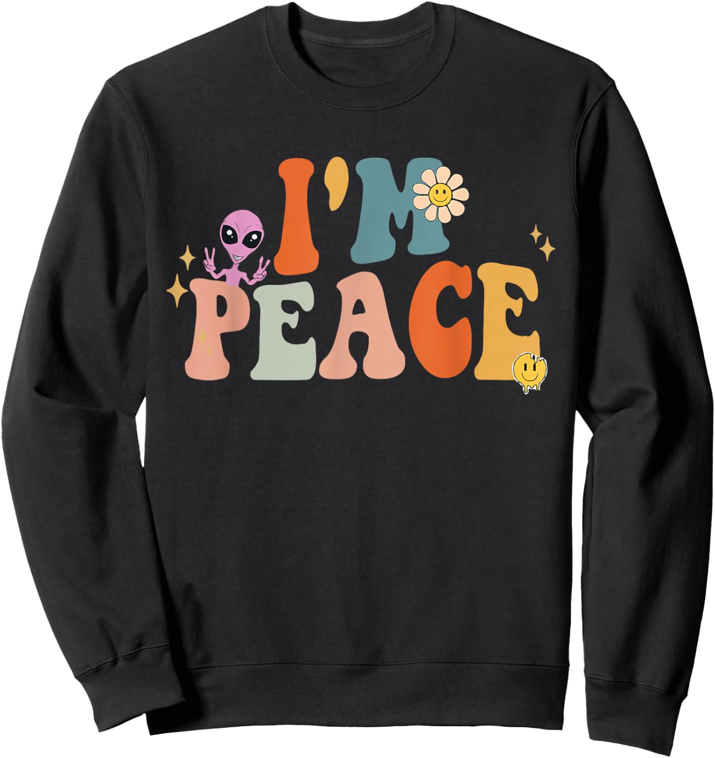 I come in peace Im peace groovy matching couples Sweatshirt - Sweatshirt | Black
