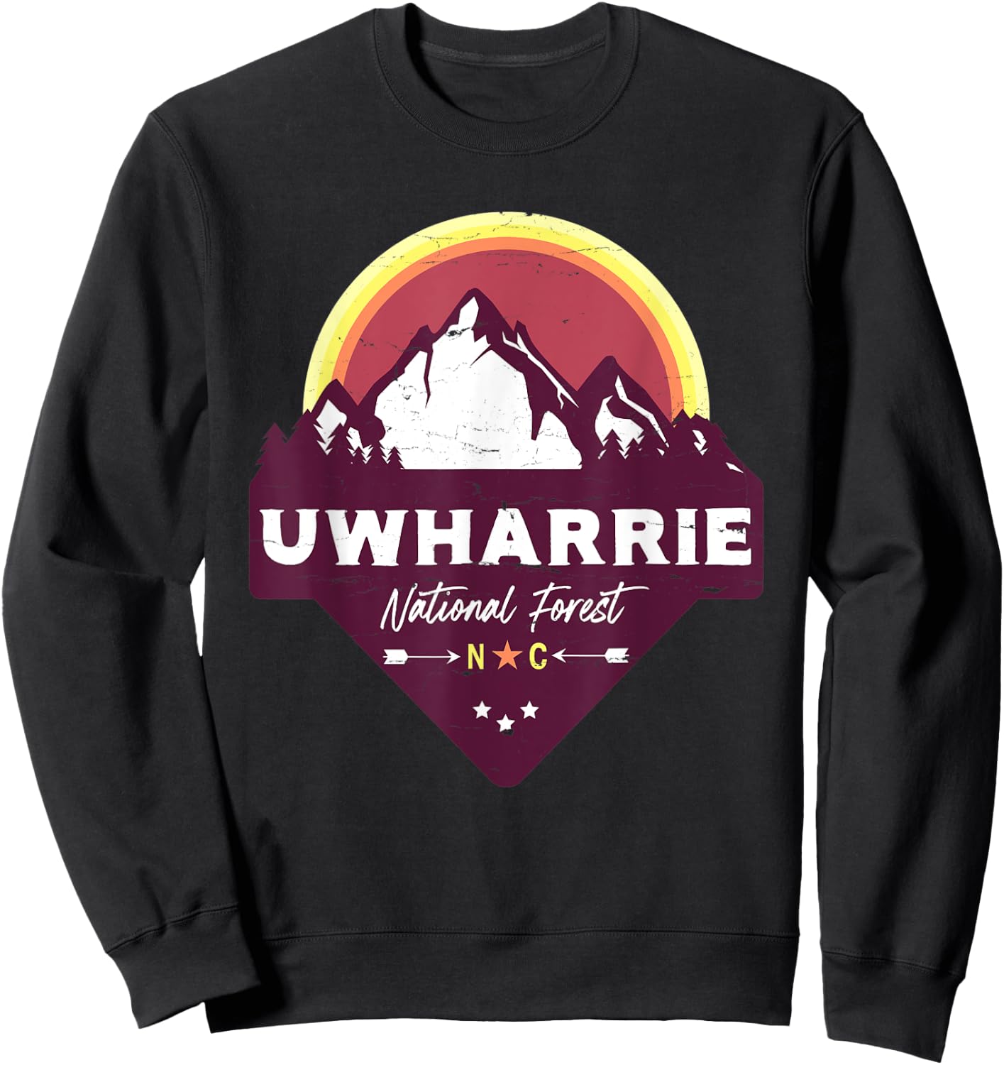 Uwharrie National Forest North Carolina Morrow Mountain Sweatshirt - Sweatshirt | Black