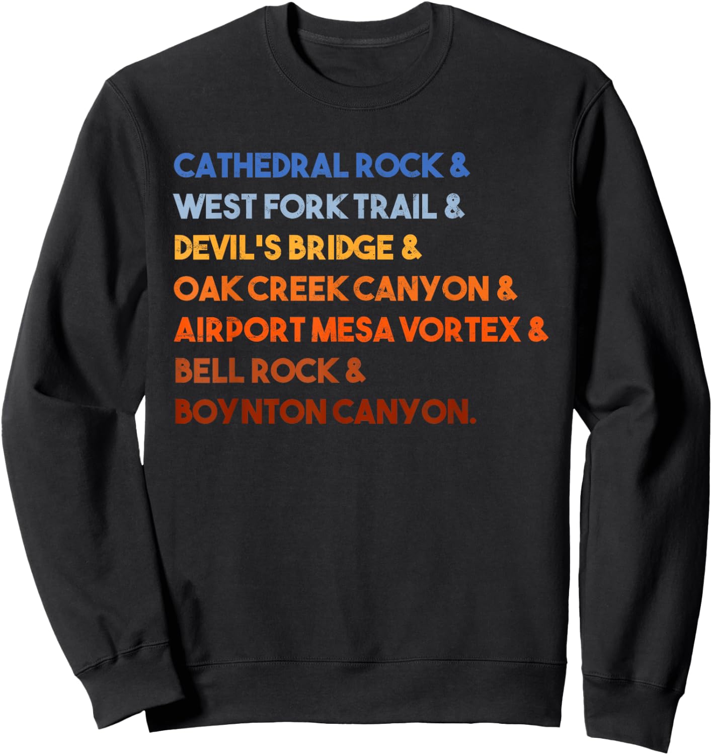 Seven Wonders of Sedona Arizona Vintage Hiking Red Rocks Sweatshirt - Sweatshirt | Black