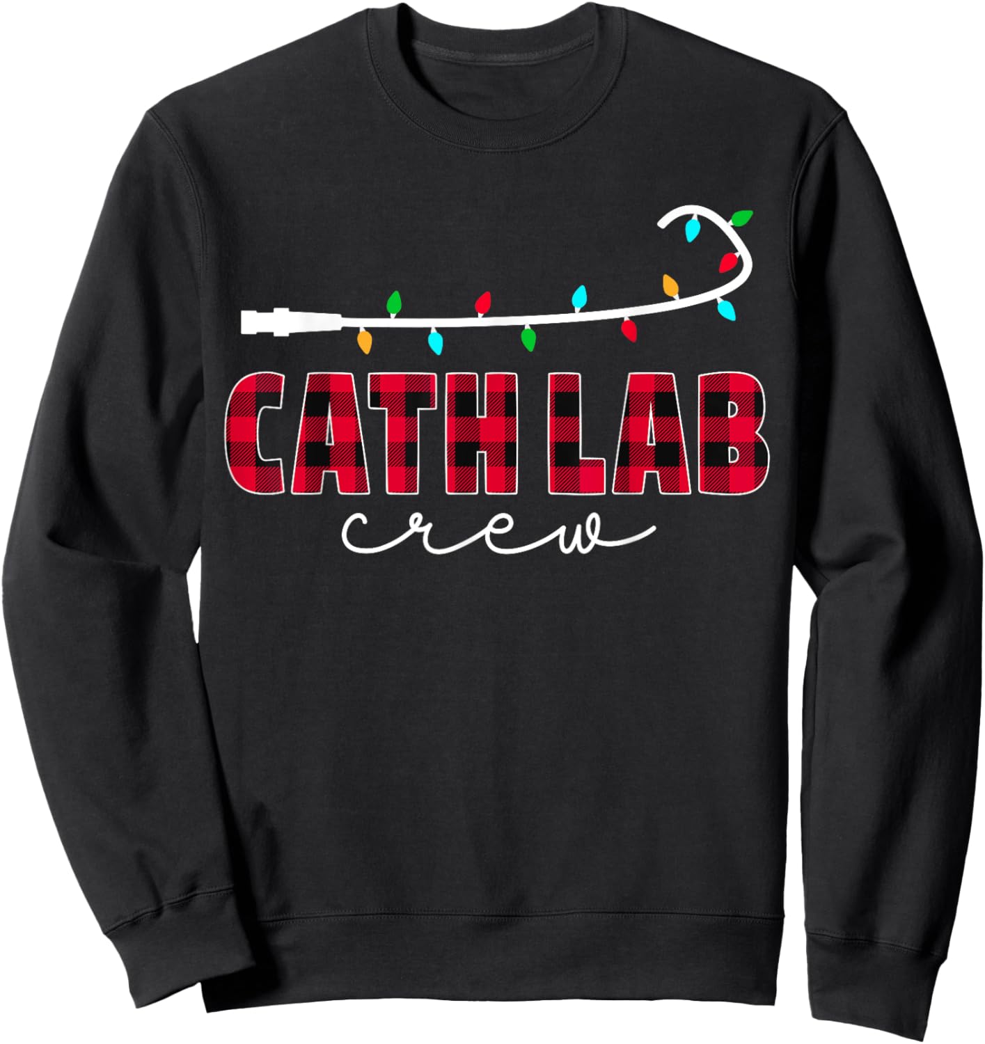 Cath Lab Crew Cardiology Nurse Rad Tech Christmas Sweatshirt - Sweatshirt | Black