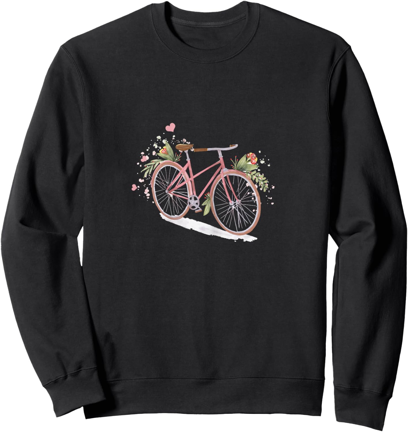 Bicycle Flowers Women's Bike Riding Cyclist Gift Sweatshirt - Sweatshirt | Black