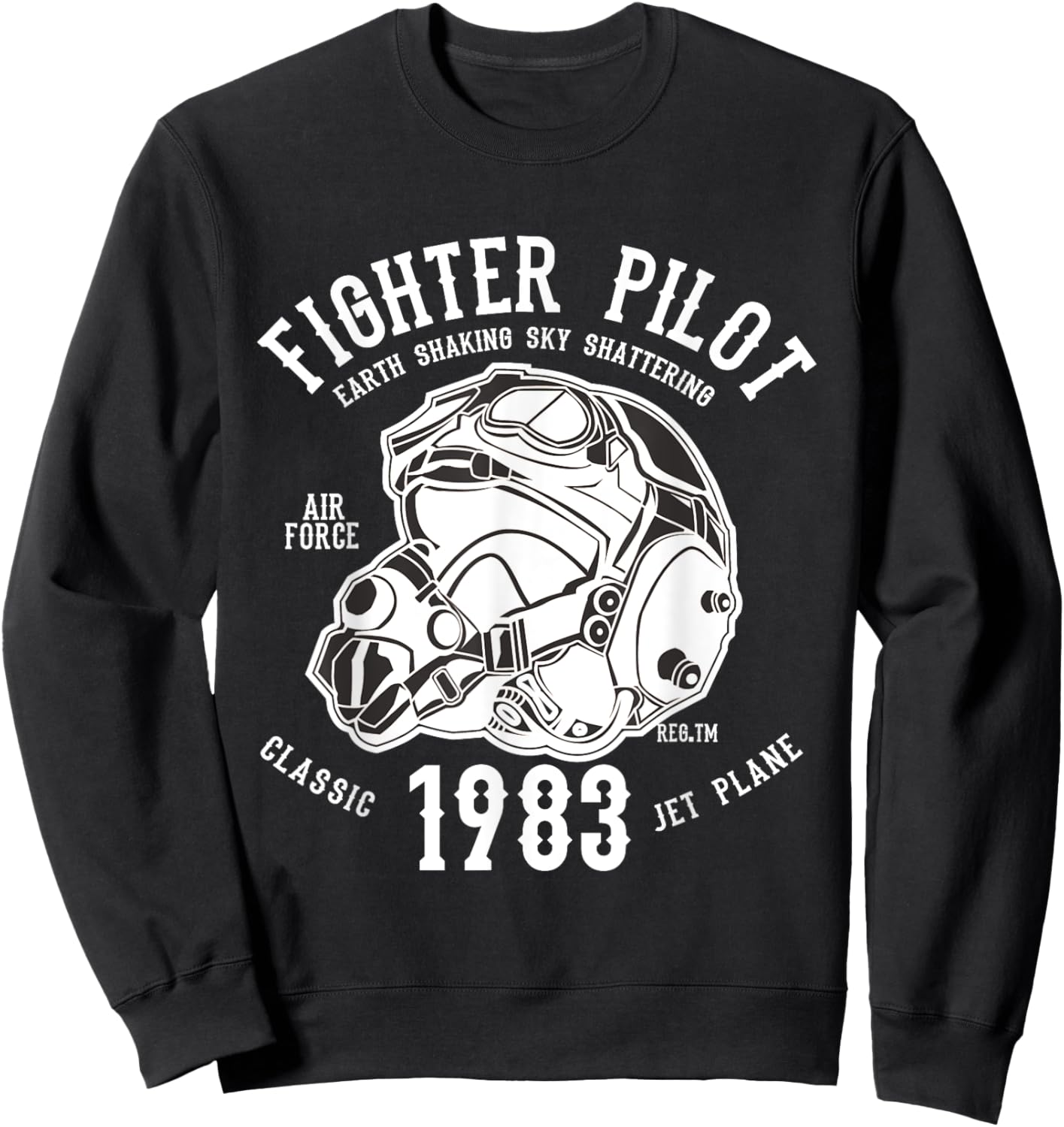 Fighter Pilot Helmet Army Sweatshirt - Sweatshirt | Black