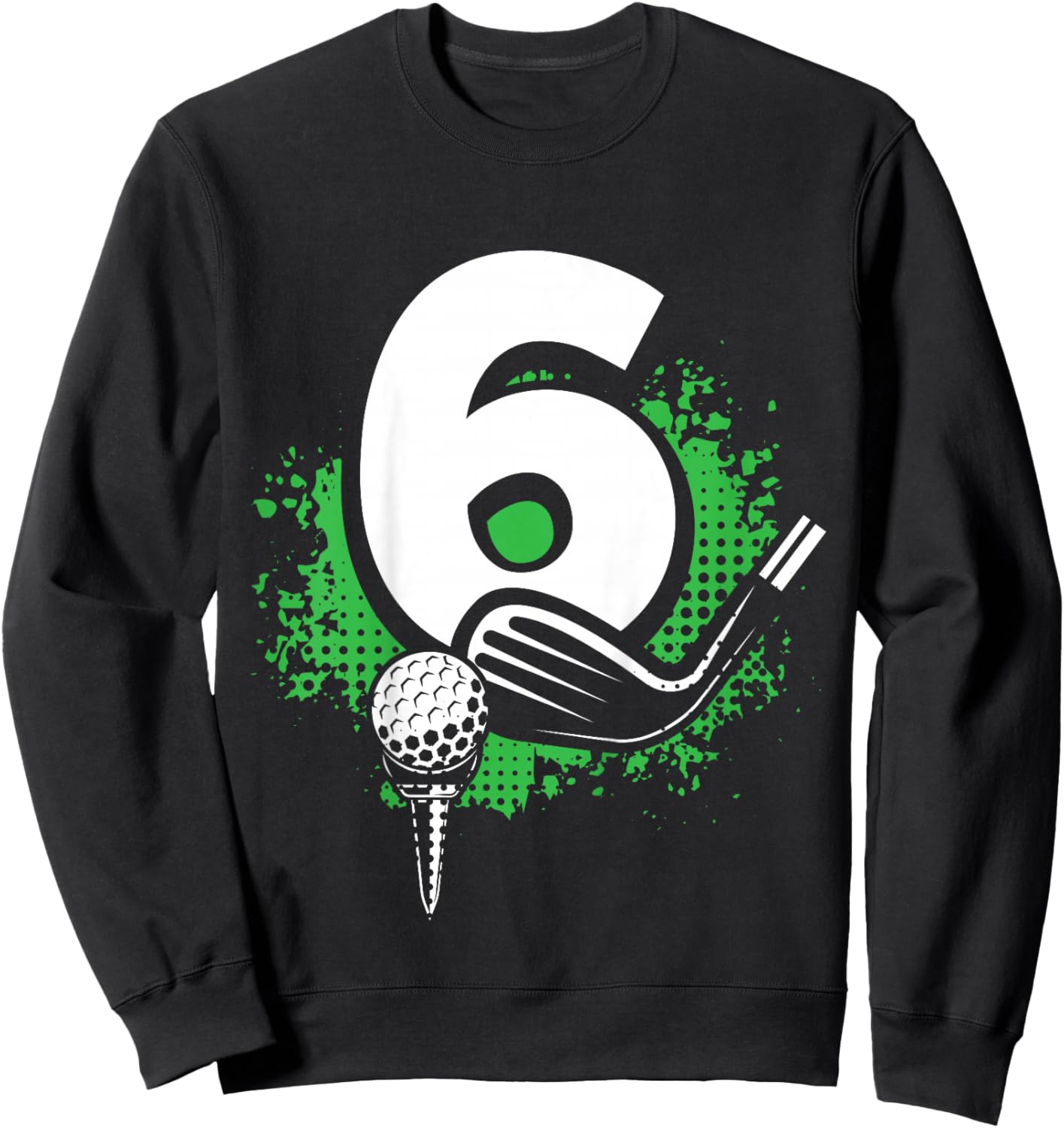 Kids 6th Birthday Boy Golf Player Golf 6 Years Old Sweatshirt - Sweatshirt | Black