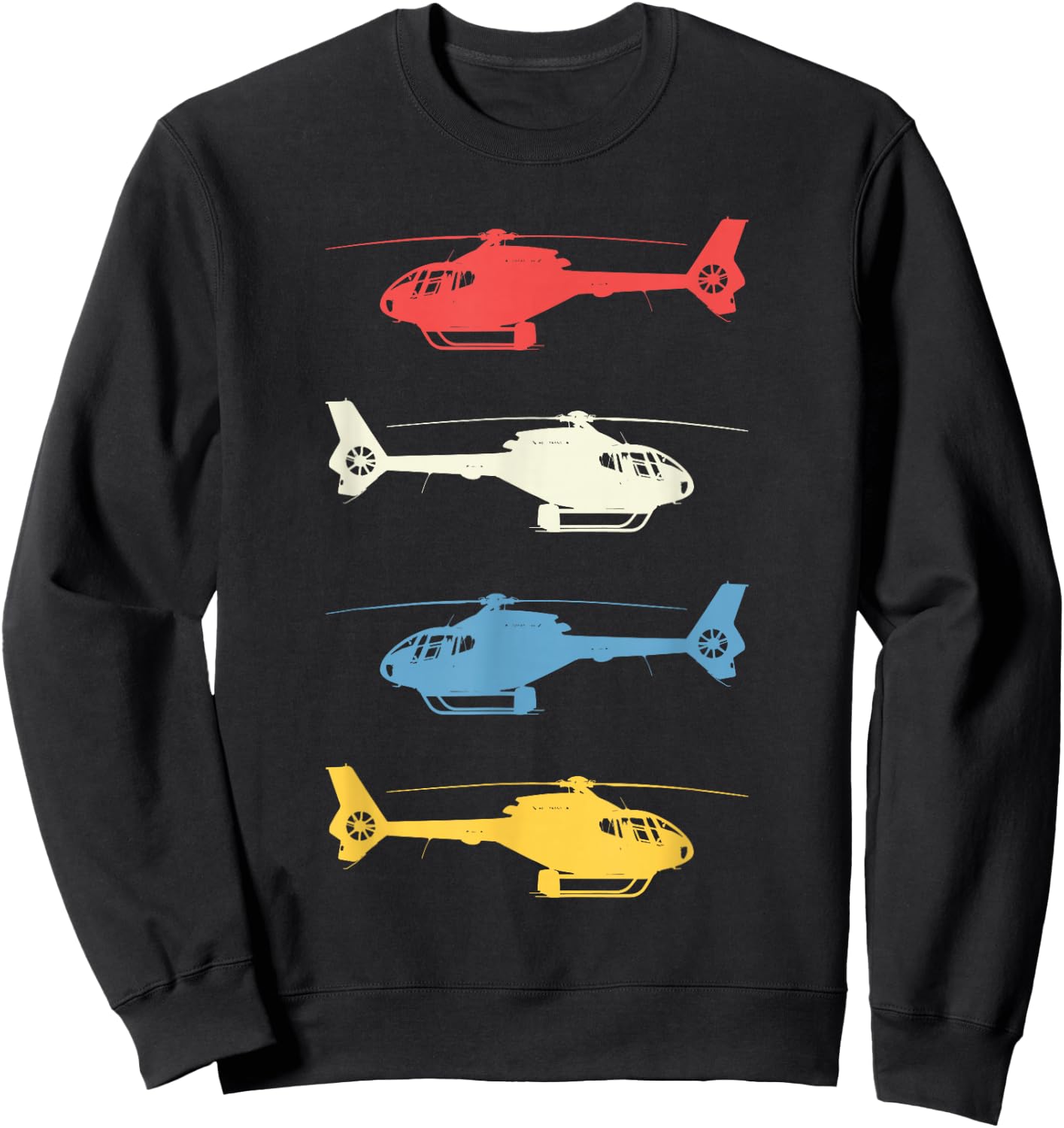 Helicopter Pilot Vintage Aviation Flying Helicopters Pilots Sweatshirt - Sweatshirt | Black