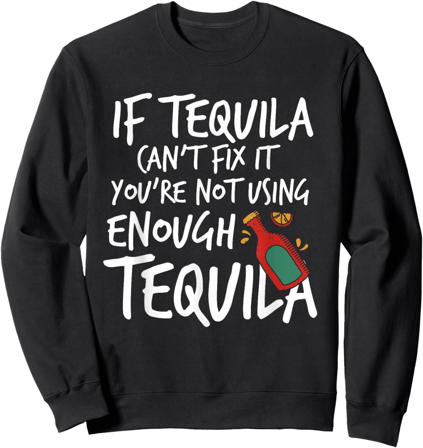 Mis Amigos Funny Salt Lime & Tacos Tequila Sweatshirt - Sweatshirt | Black