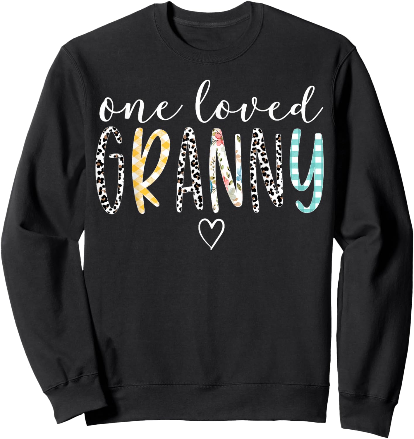 Granny Gifts Women One Loved Granny Mother's Day Sweatshirt - Sweatshirt | Black
