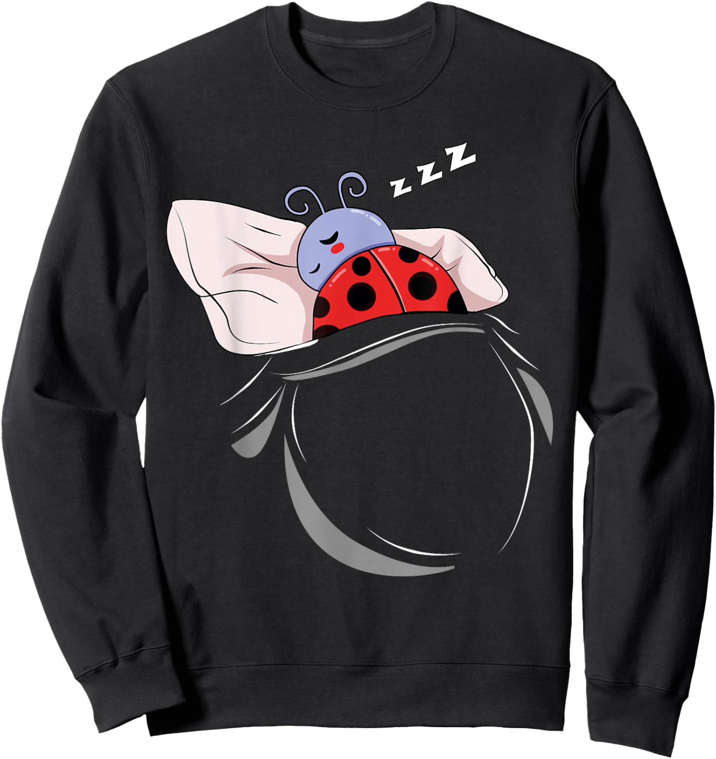 Funny Ladybug Merch , Men & Kids Ladybug Sleeping Beetle Pajamas Nap PJs Outfit Gift Ladybug Sweatshirt - Sweatshirt | Black