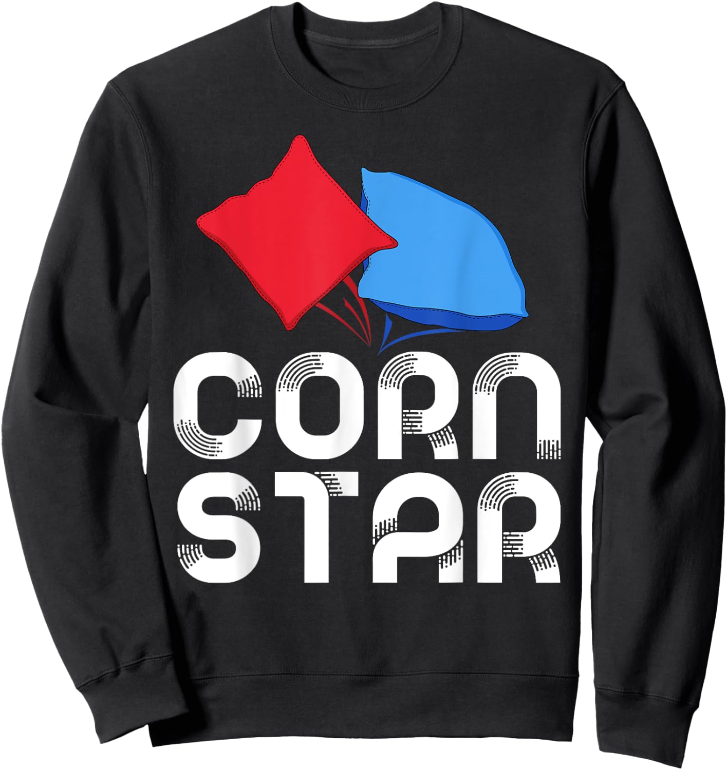 Corn Star Cornhole Tournament Bean Bag Sack Toss Winner Sweatshirt - Sweatshirt | Black