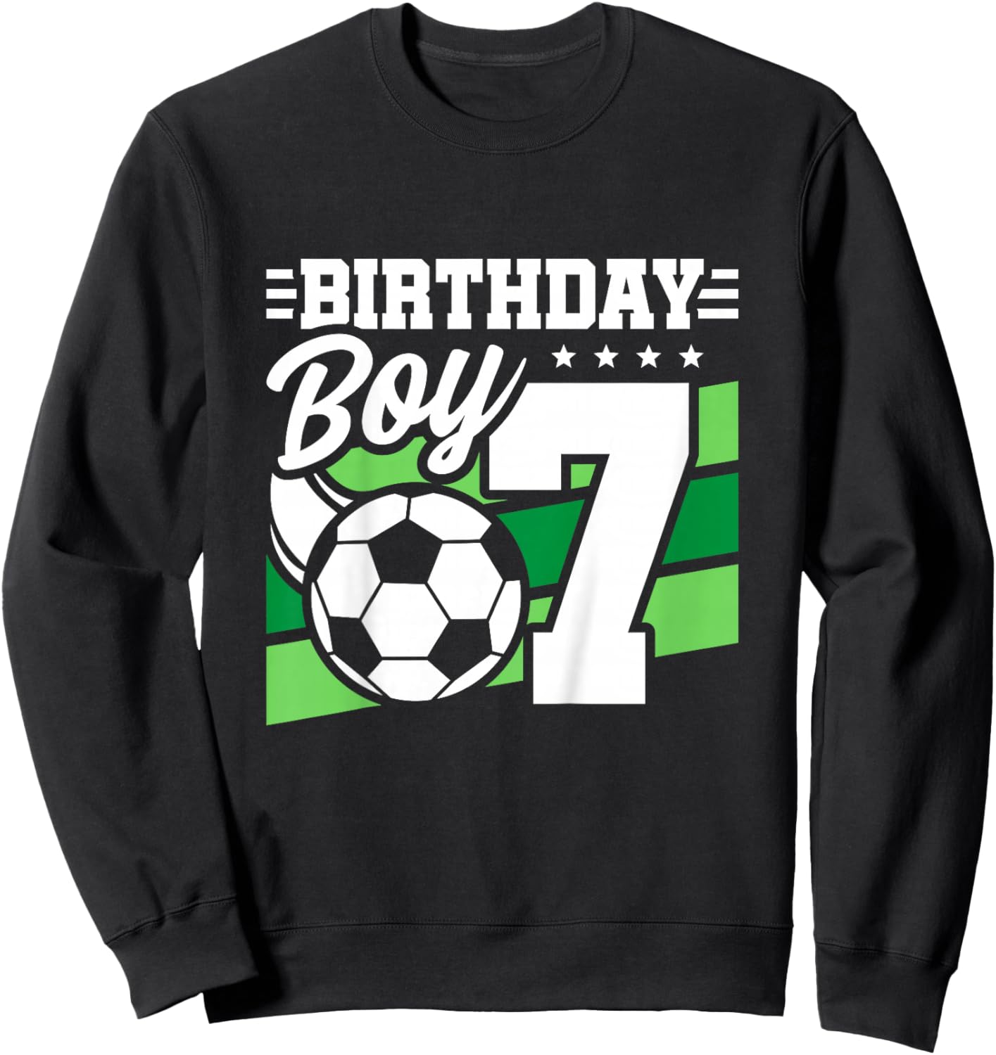 Kids Soccer Birthday Party - 7 Year Old Boy - 7th Birthday Sweatshirt - Sweatshirt | Black