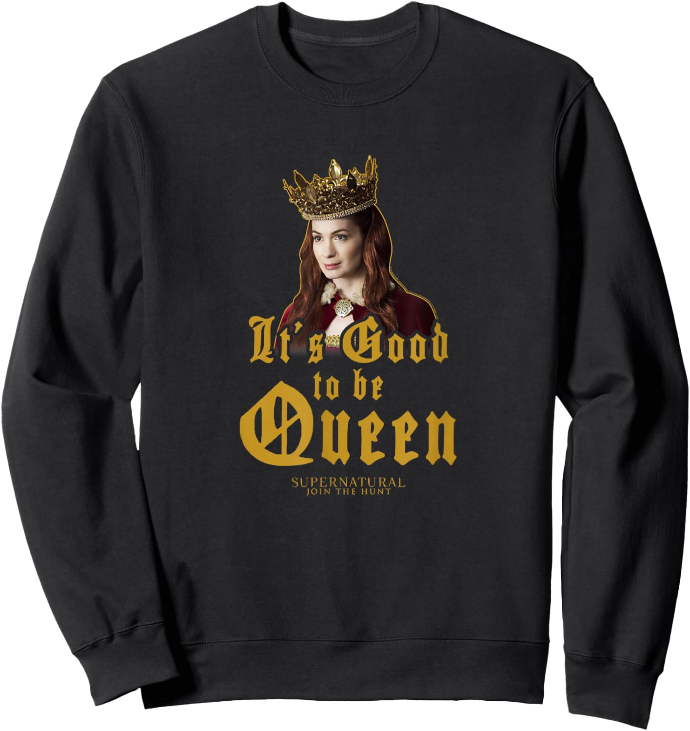 Supernatural : Charlie It's Good To Be Queen - Women's Small Black Short Sleeve Cotton Polyester Modern Classic Sweatshirt - Sweatshirt | Black