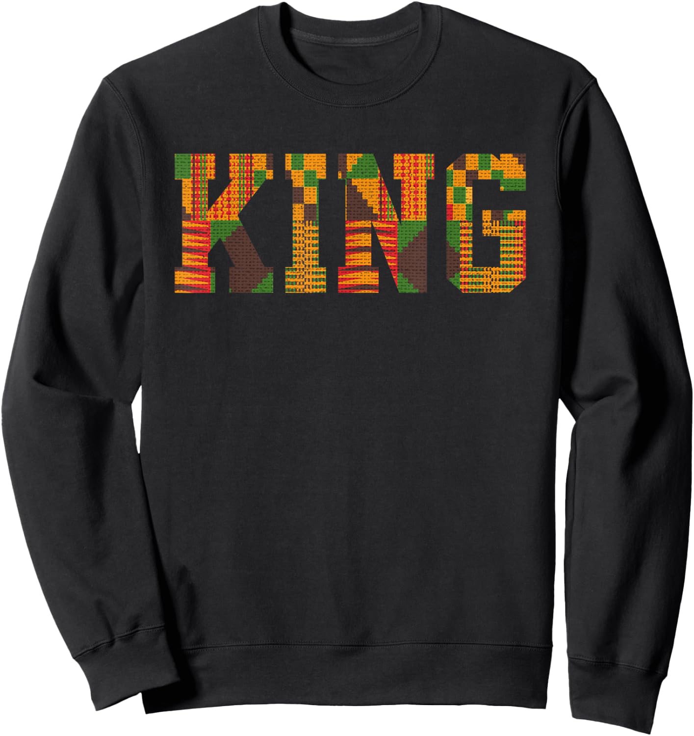 African King Art for Boys Men Afro Kente Cloth African Print Sweatshirt - Sweatshirt | Black