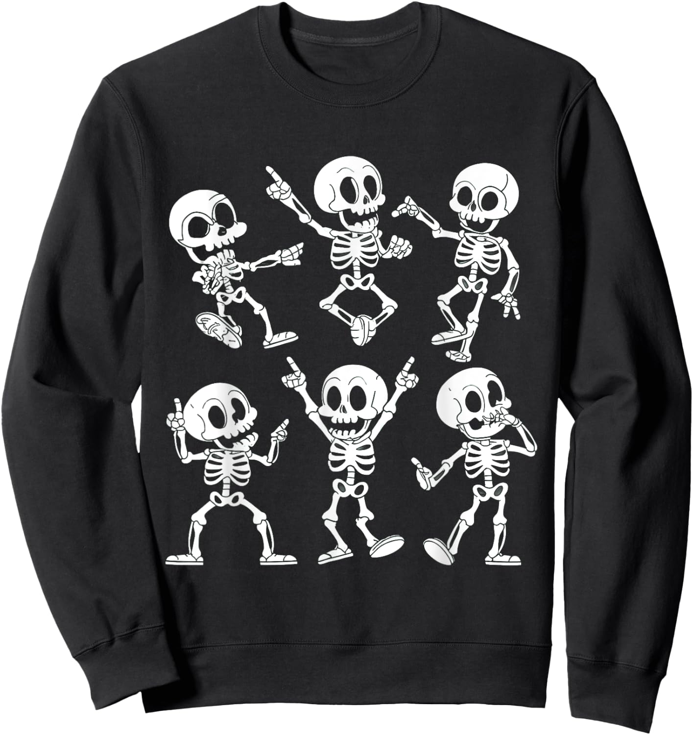 Dancing Skeletons Cute Funny Halloween Skeleton Dance Sweatshirt - Sweatshirt | Black