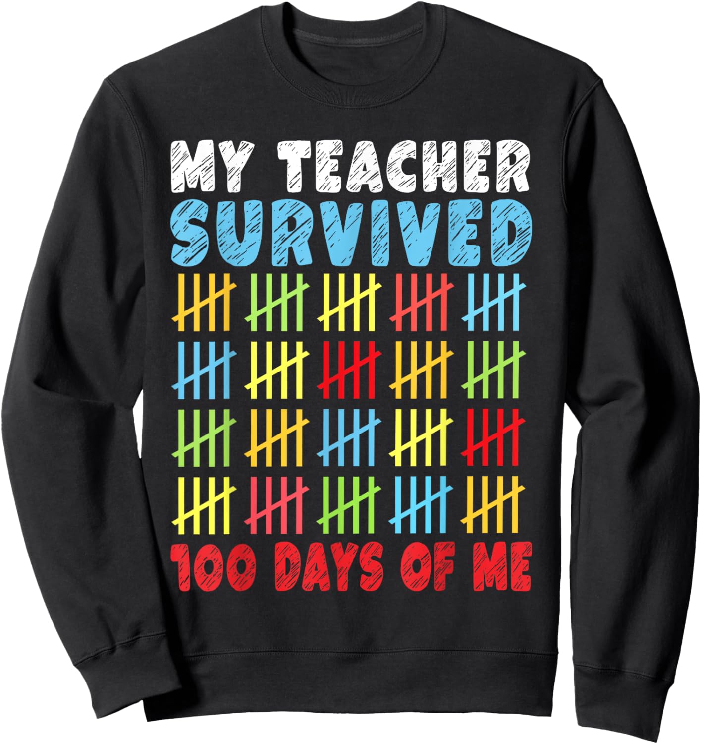 100 Days of School Kids 100th Day of School Costume Outfits Sweatshirt - Sweatshirt | Black