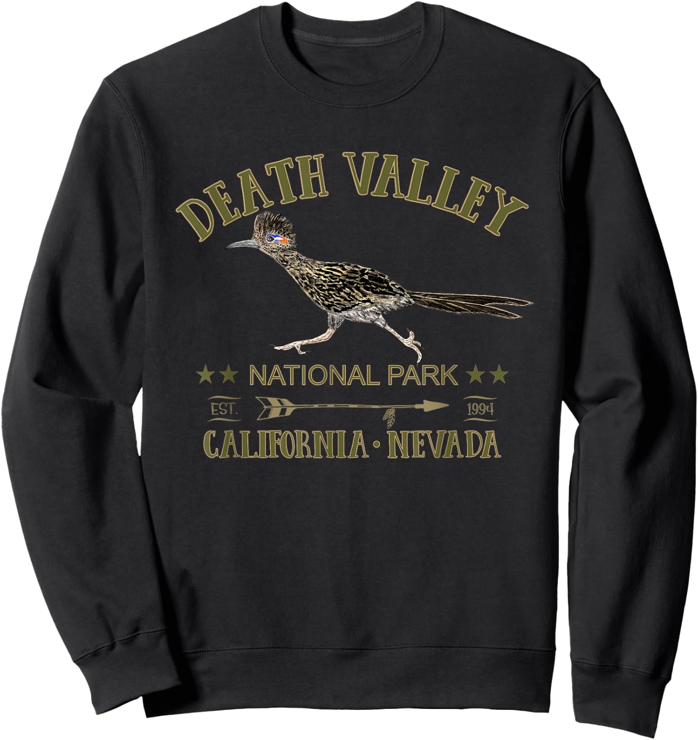 Death Valley National Park Roadrunner California Nevada Sweatshirt - Sweatshirt | Black