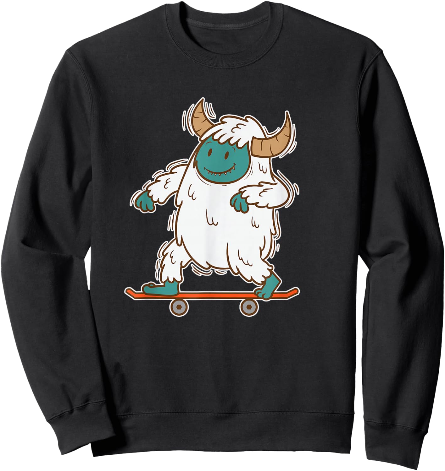 Yeti skating Snowman Sweatshirt - Sweatshirt | Black