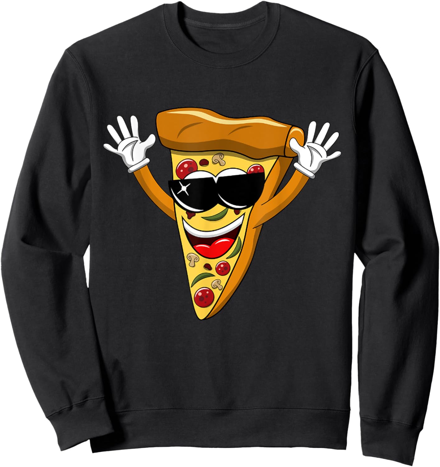 Funny Dancing Dab Pizza Sweatshirt - Sweatshirt | Black