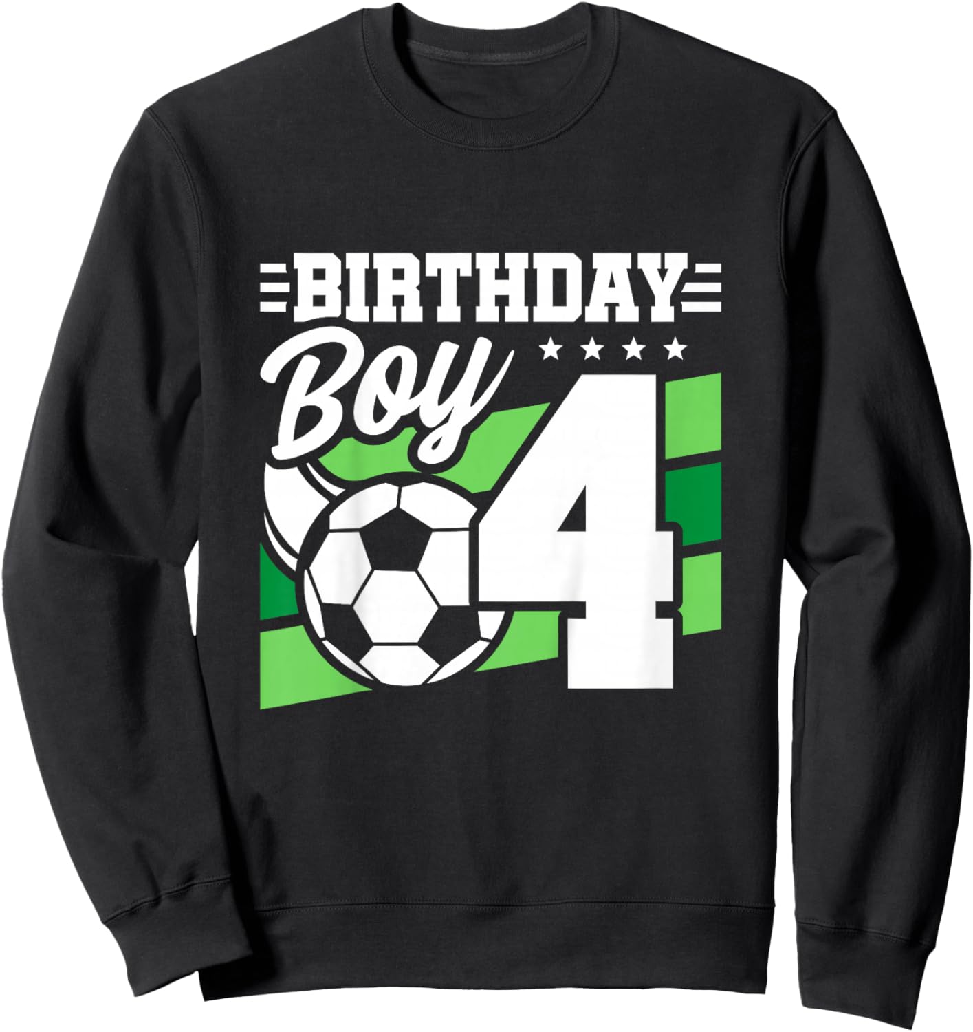 Kids Soccer Birthday Party - 4 Year Old Boy - 4th Birthday Sweatshirt - Sweatshirt | Black