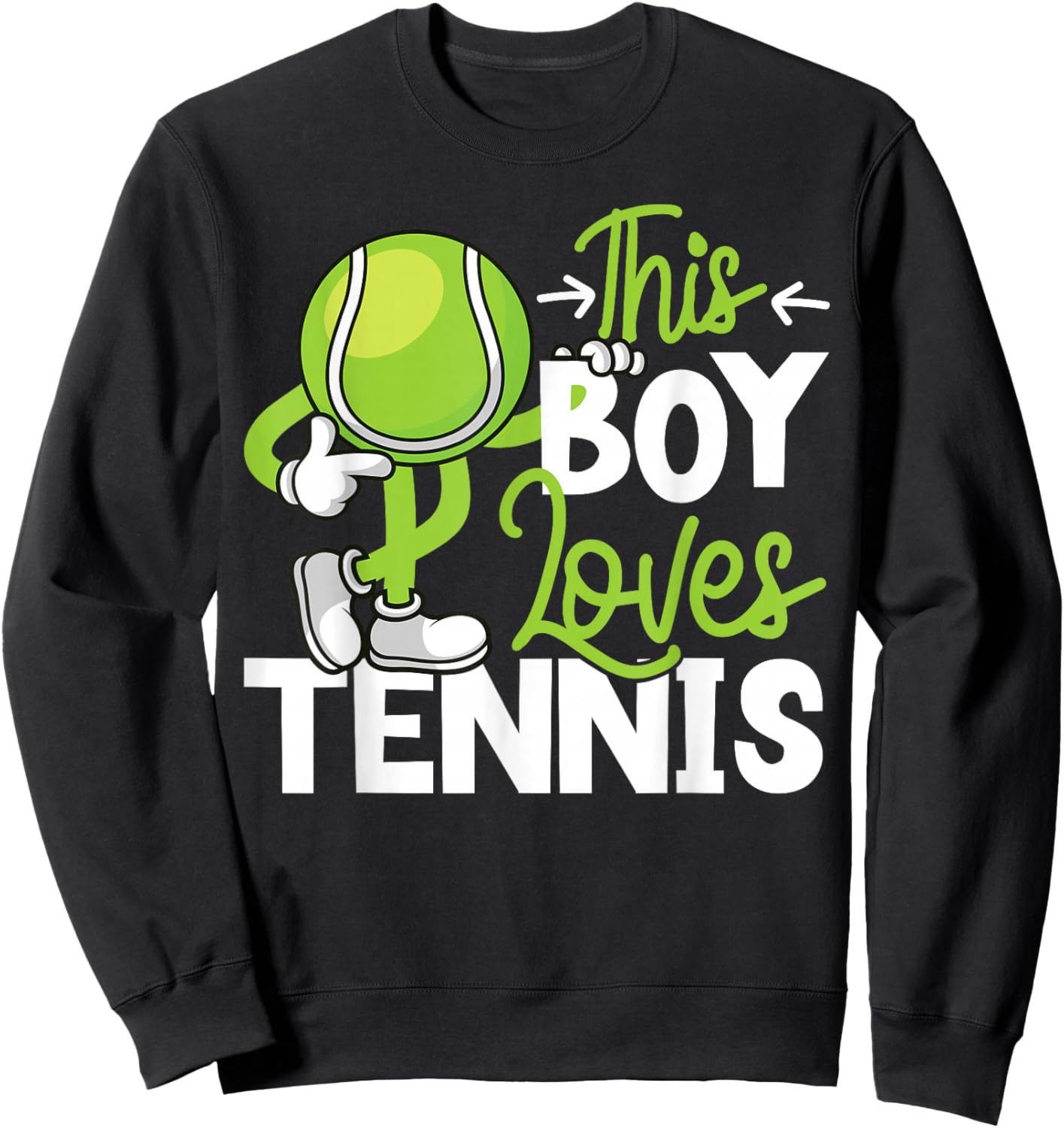 Funny Tennis Player Racket Boy This Boy Loves Tennis Sweatshirt - Sweatshirt | Black