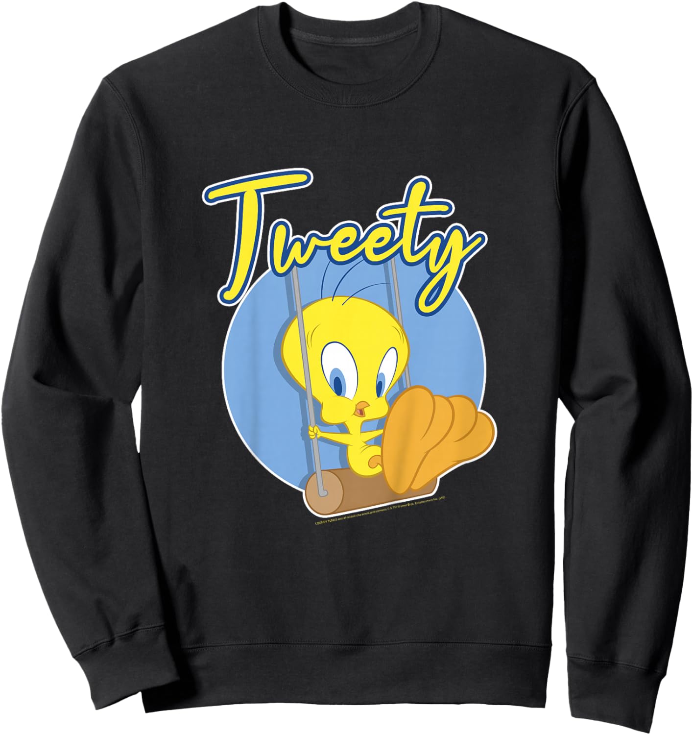 Kids Looney Tunes Youth Tweety Bird Cheeky Swing Vintage Portrait Sweatshirt - Sweatshirt | Black