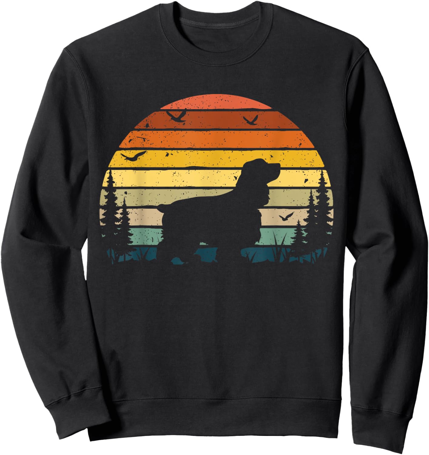 Cocker Spaniel Vintage Retro Dog Pet Gift Women Girls Kids Sweatshirt - Sweatshirt | Black