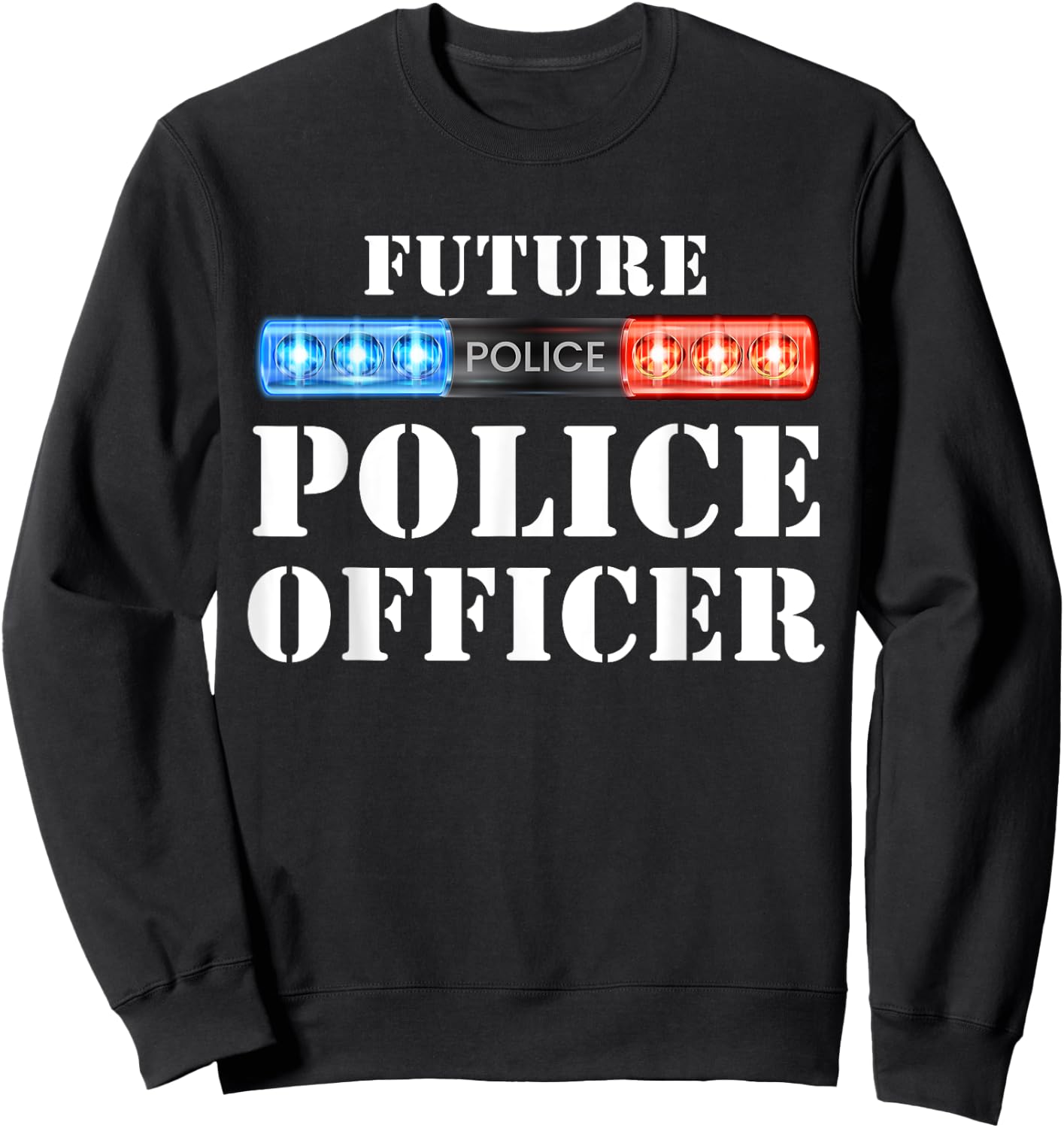 Future Police Officer Gift Patriotic Police Kids Men Sweatshirt - Sweatshirt | Black