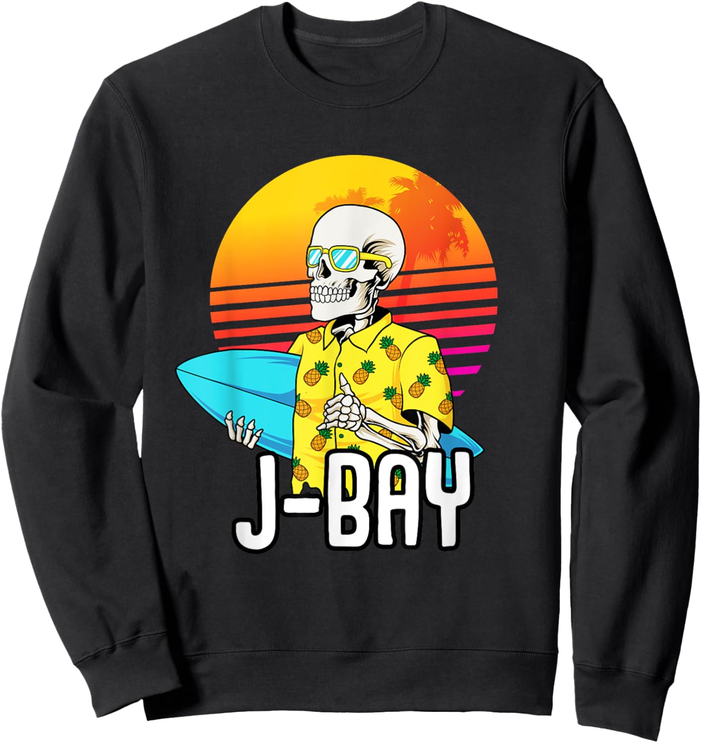 Jeffreys Bay South Africa Vacation J-Bay Retro Surfer Sweatshirt - Sweatshirt | Black