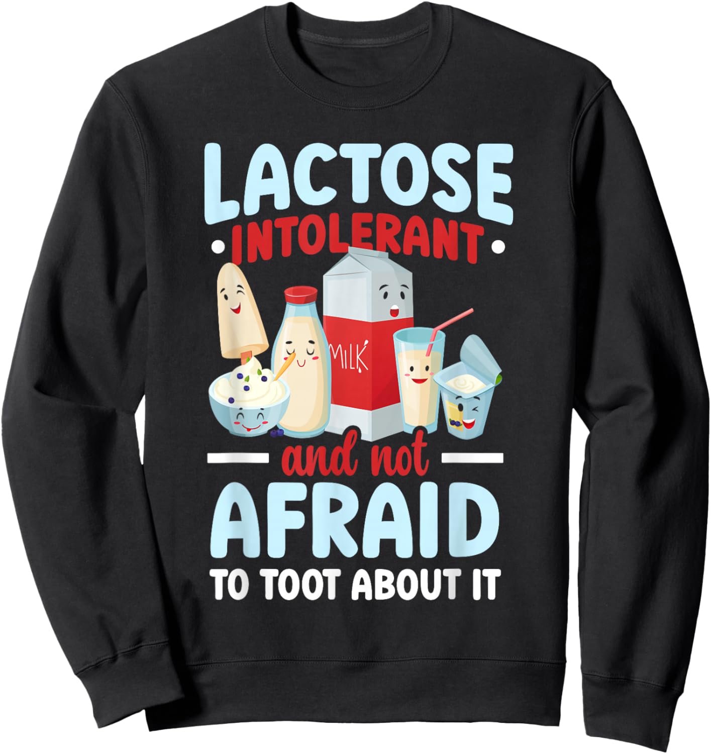 Milk Funny Lactose Intolerant Cheese Sweatshirt - Sweatshirt | Black
