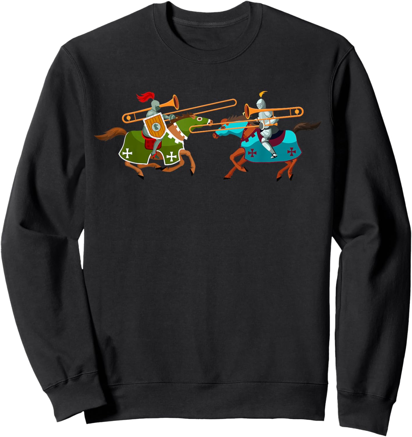Funny Trombone Fight Trombonist Jazz Music Novelty Sweatshirt - Sweatshirt | Black