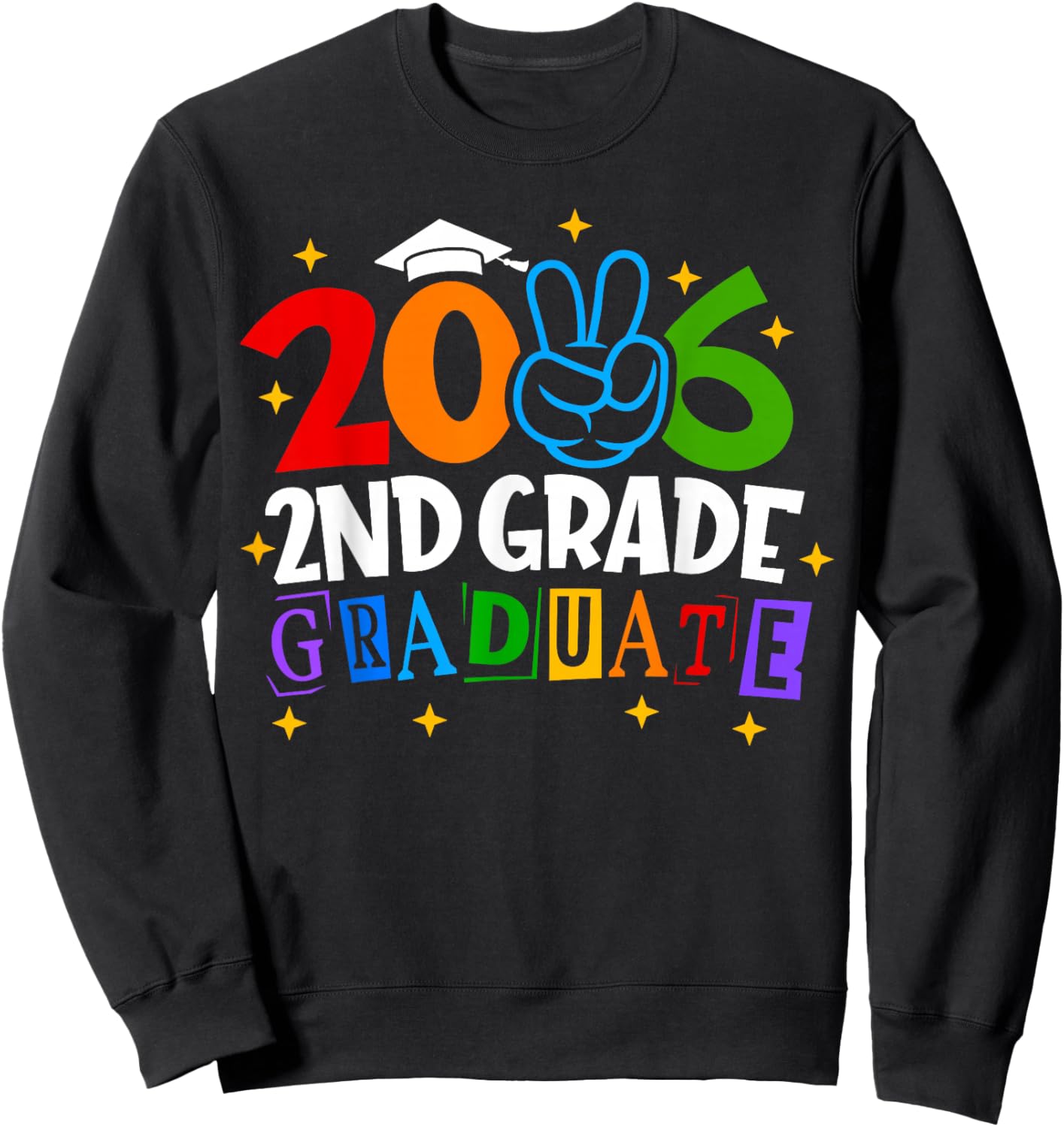 2nd Second Grade Graduate 2026 Graduation Class of 2026 Kids Sweatshirt - Sweatshirt | Black