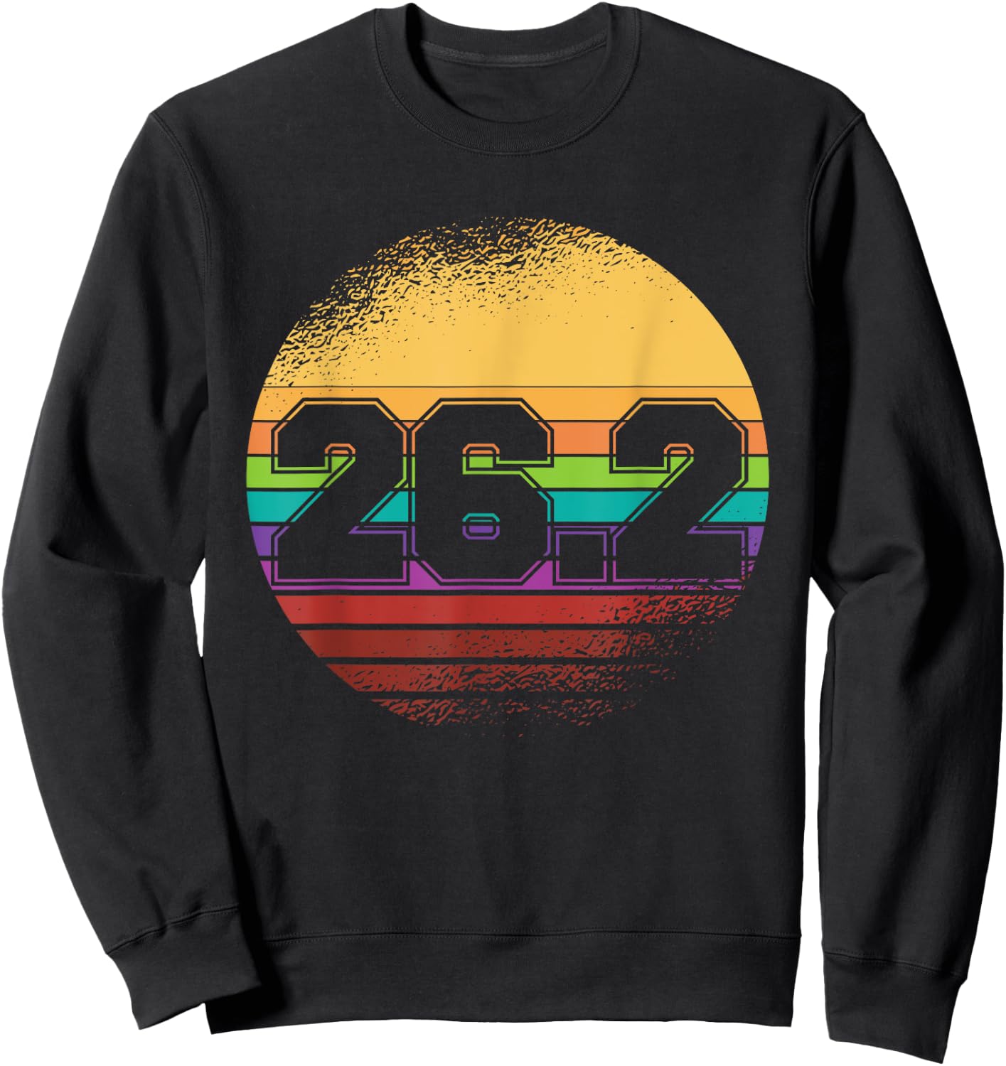 First Marathon 26.2 Marathoner Retro Runner Sweatshirt - Sweatshirt | Black
