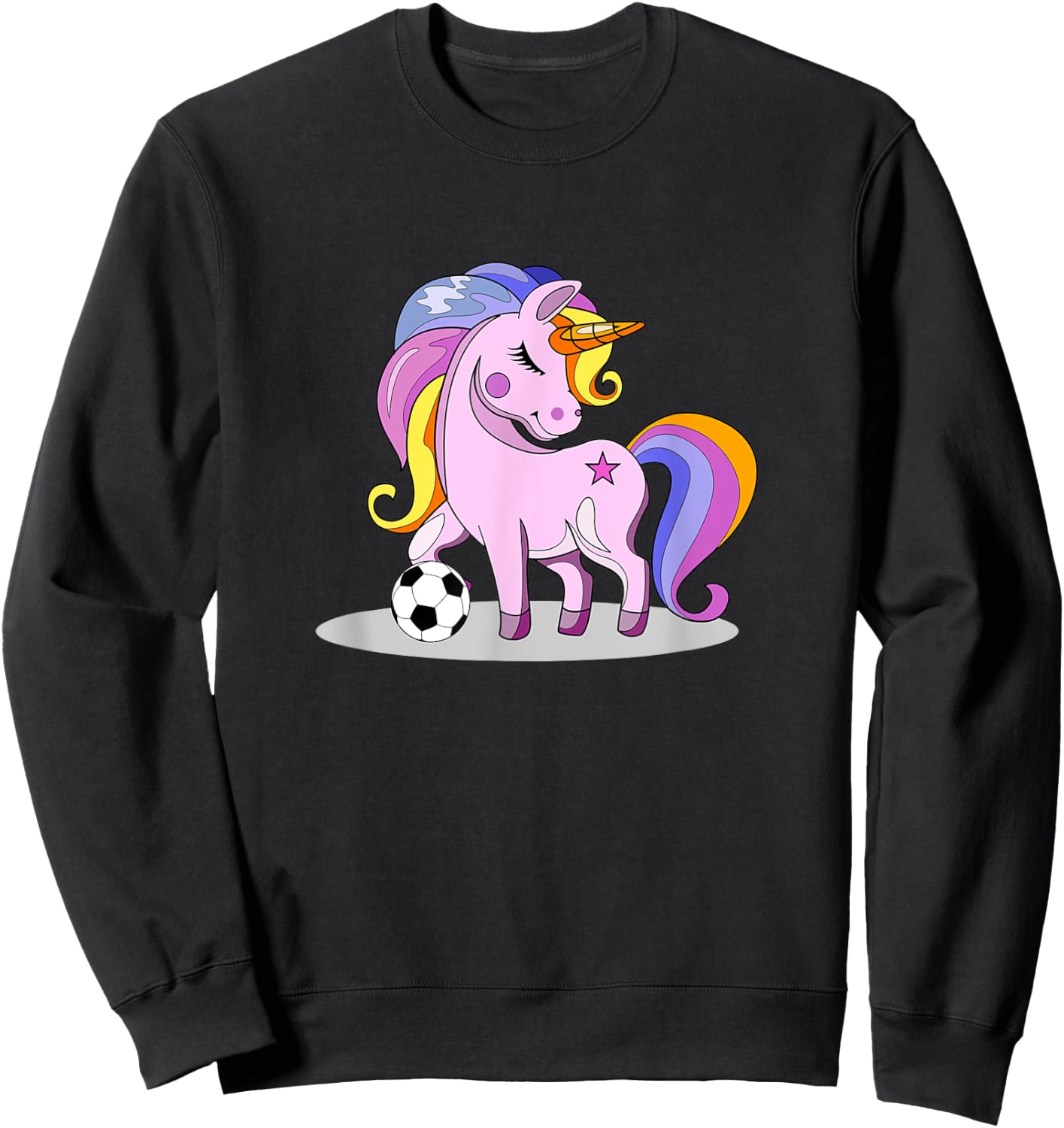 Unicorn Themed Soccer Girl Gifts For Soccer Mom Sweatshirt - Sweatshirt | Black