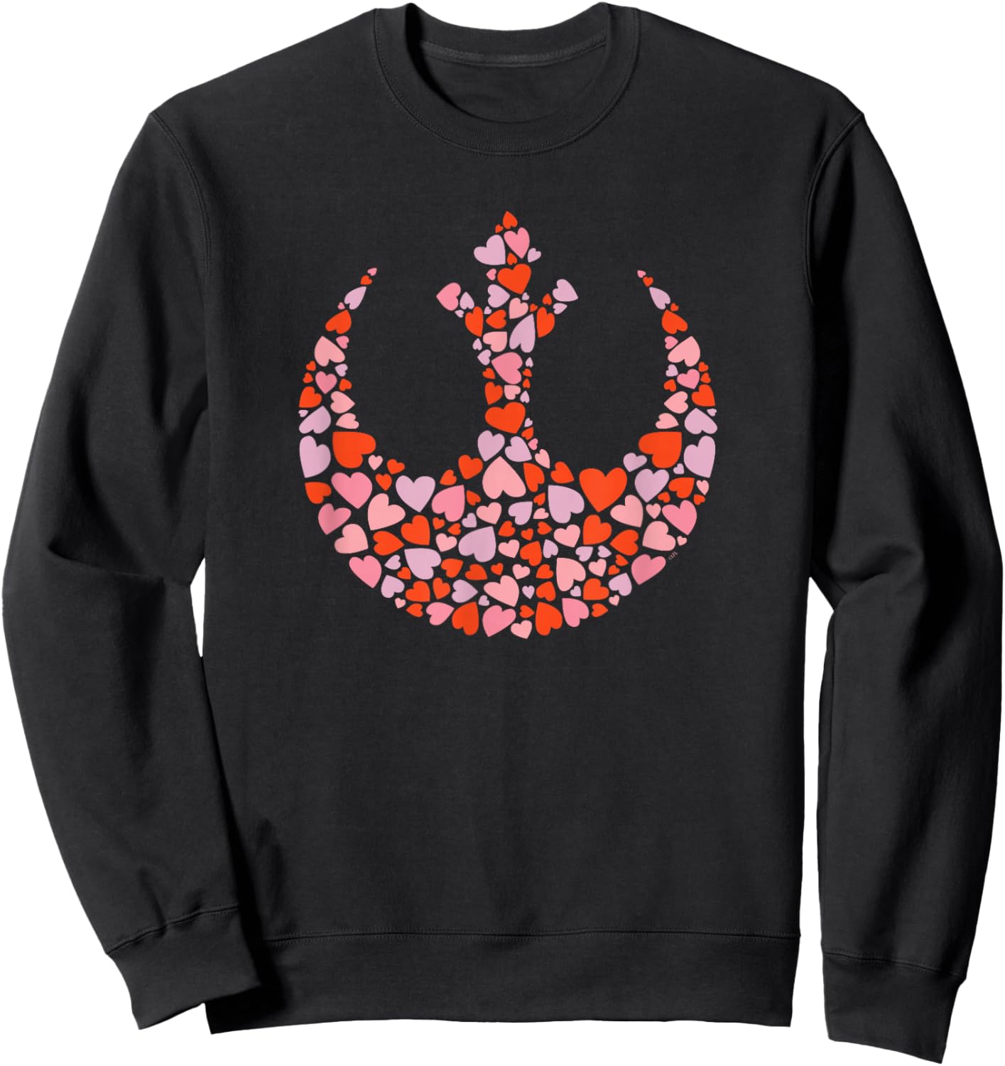 Star Wars Valentine's Day Rebel Alliance Symbol Logo Hearts Sweatshirt - Sweatshirt | Black