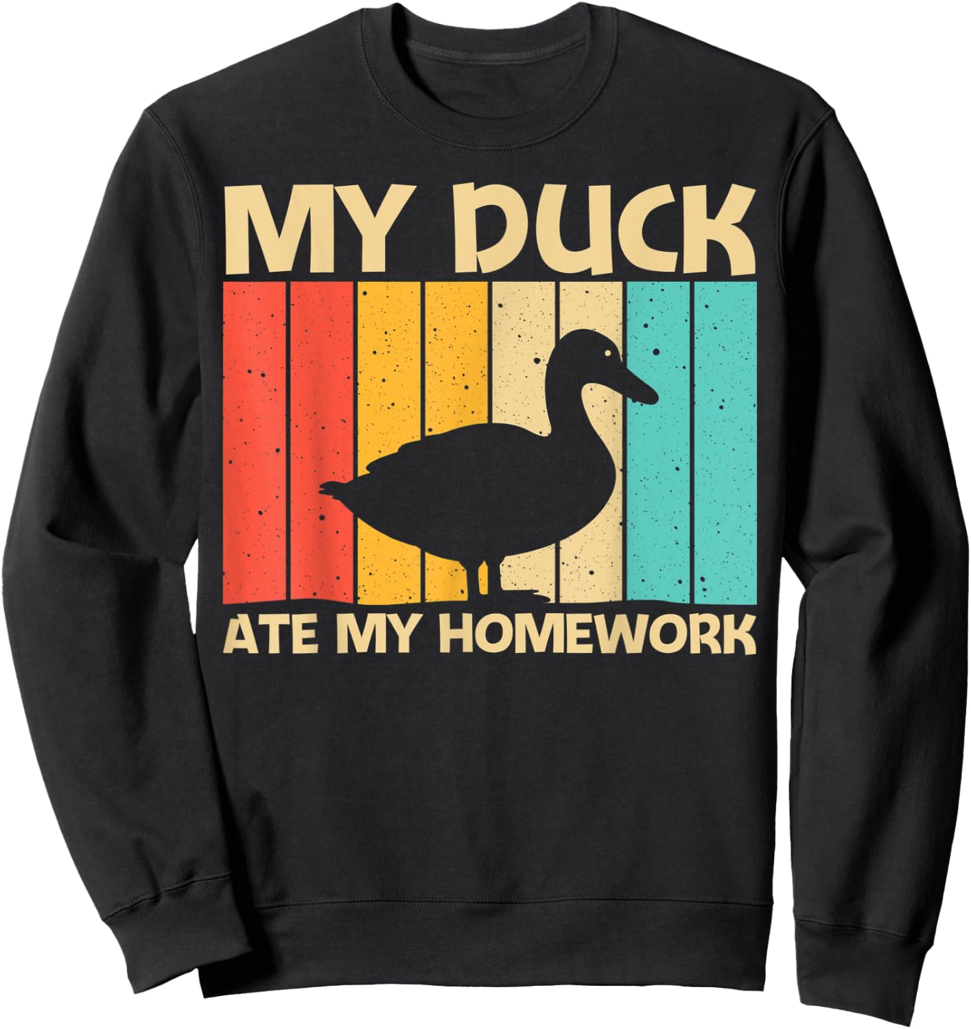 Funny Duck Design For Kids Boys Duck Farmer Hunting Lovers Sweatshirt - Sweatshirt | Black