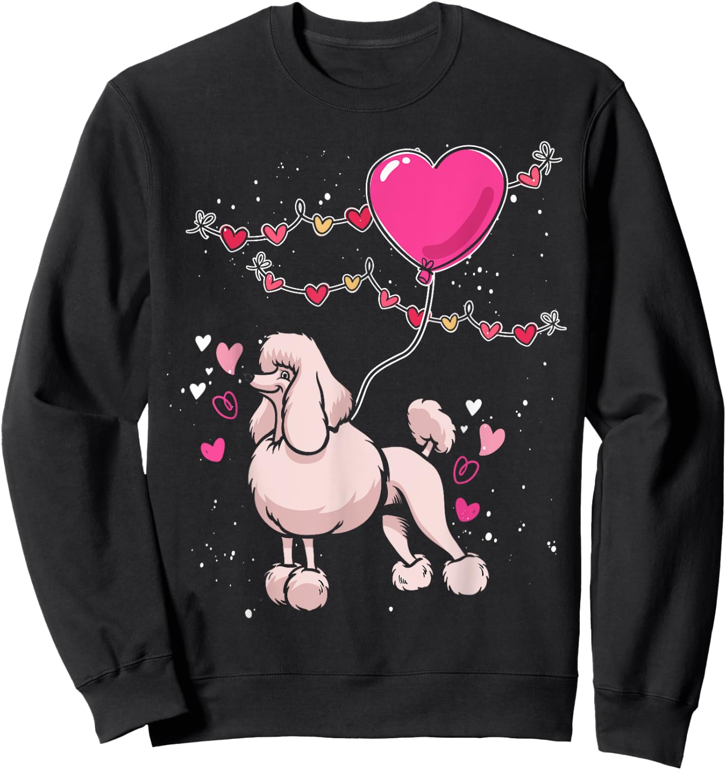 Heart Balloons Poodle Sweatshirt - Sweatshirt | Black