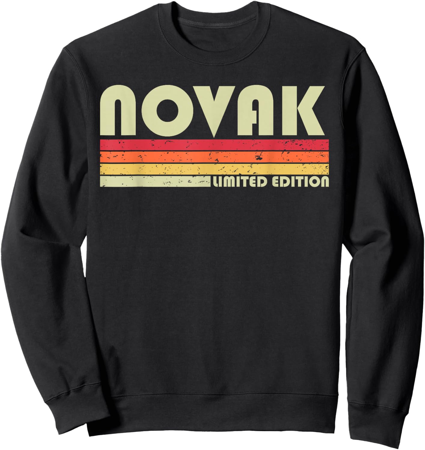 NOVAK Surname Funny Retro Vintage 80s 90s Birthday Reunion Sweatshirt - Sweatshirt | Black