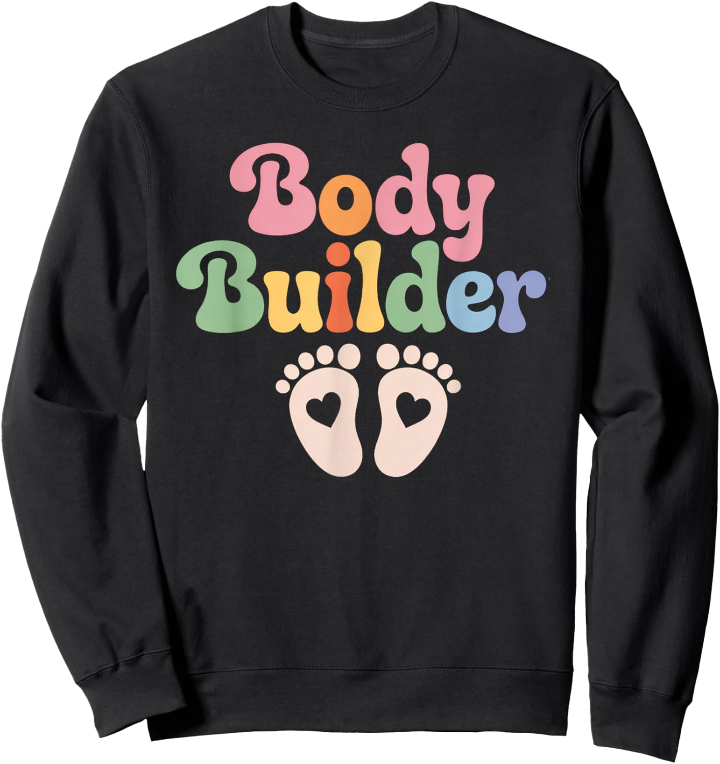Bodybuilder Pregnancy Announcement Workout Pregnant Women Sweatshirt - Sweatshirt | Black