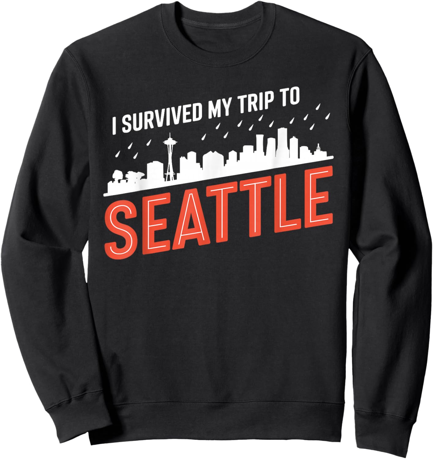 I Survived My Trip To SEATTLE Simple City SEATTLE Sweatshirt - Sweatshirt | Black