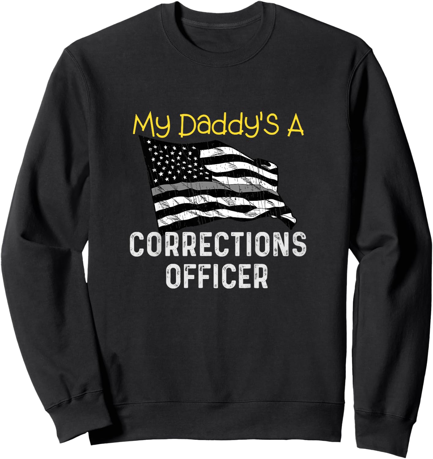 Corrections Officer Shirt Thin Silver Line Boys Girl Toddler Sweatshirt - Sweatshirt | Black