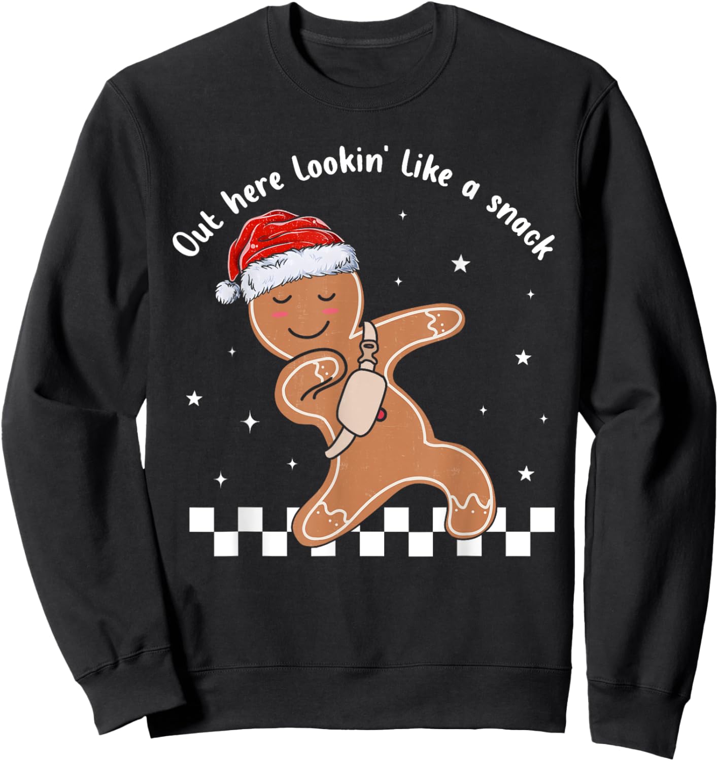 Out Here Looking Like A Snack Gingerbread BouJee Christmas Sweatshirt - Sweatshirt | Black