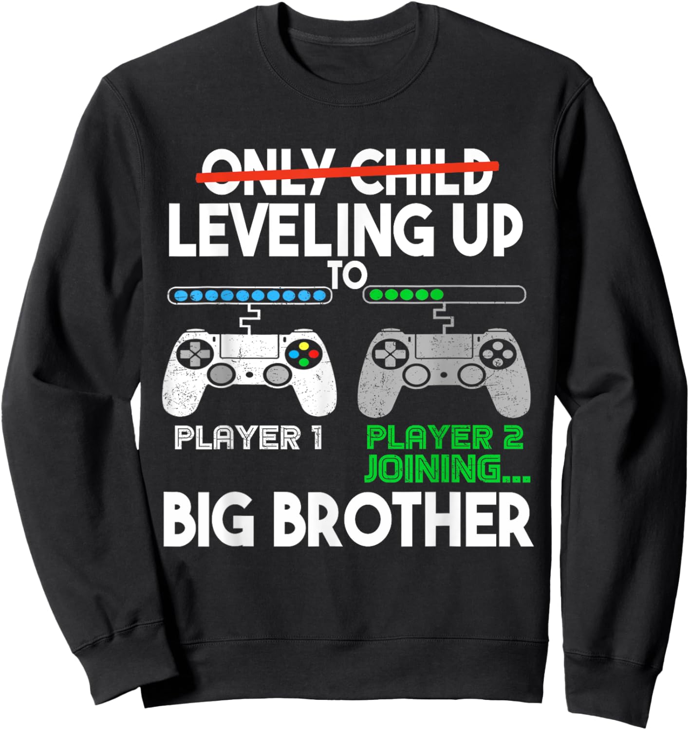 2024 Pregnancy Promoted Big Bro Leveling Up To Big Brother Sweatshirt - Sweatshirt | Black