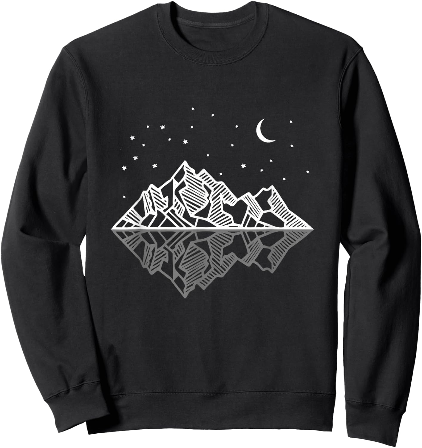 Minimal mountains geometry outdoor and nature lover Sweatshirt - Sweatshirt | Black
